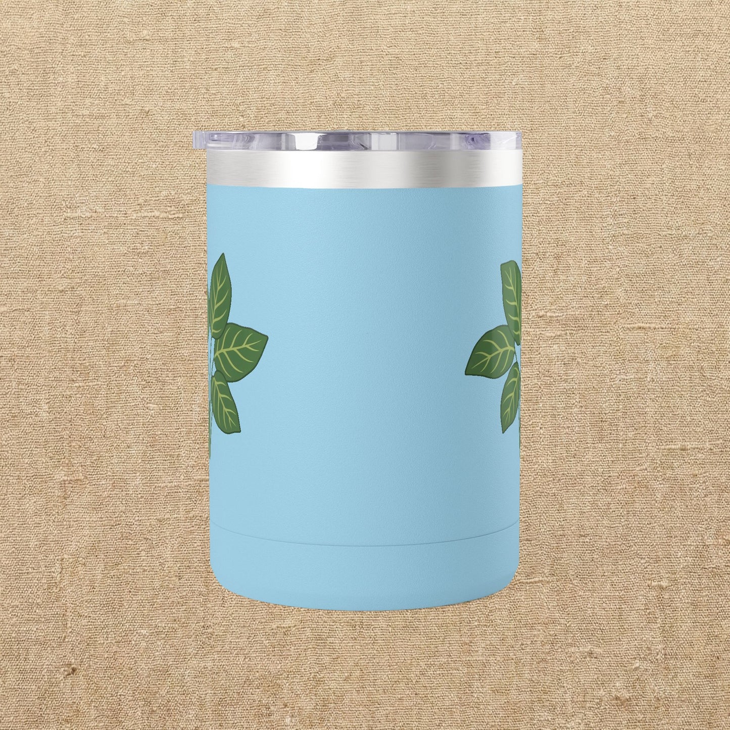 Green Leaves Plant Illustration Tumbler | 15oz Stainless Mug