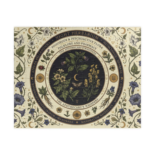 Herbal Apothecary Mandala Puzzle 110, 252, 520, or 1014 Pieces | Botanical Illustration Jigsaw