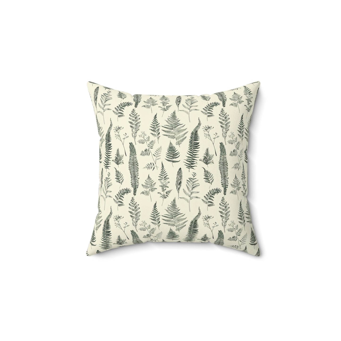 Fern Pattern Pillow | Botanical Leaf Print Square Pillow