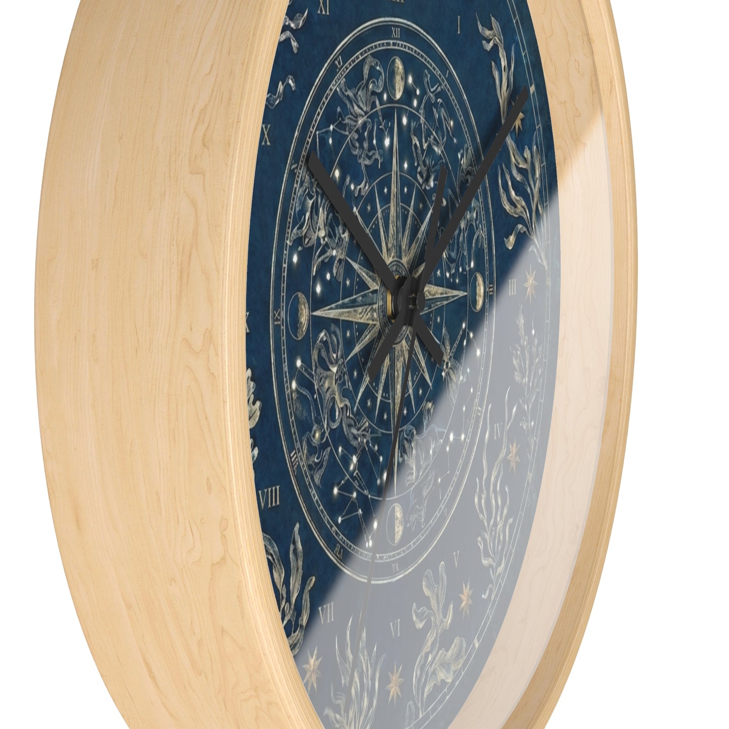 Celestial Star Map Wall Clock | Nautical Seaweed Art, Dark Academia Decor