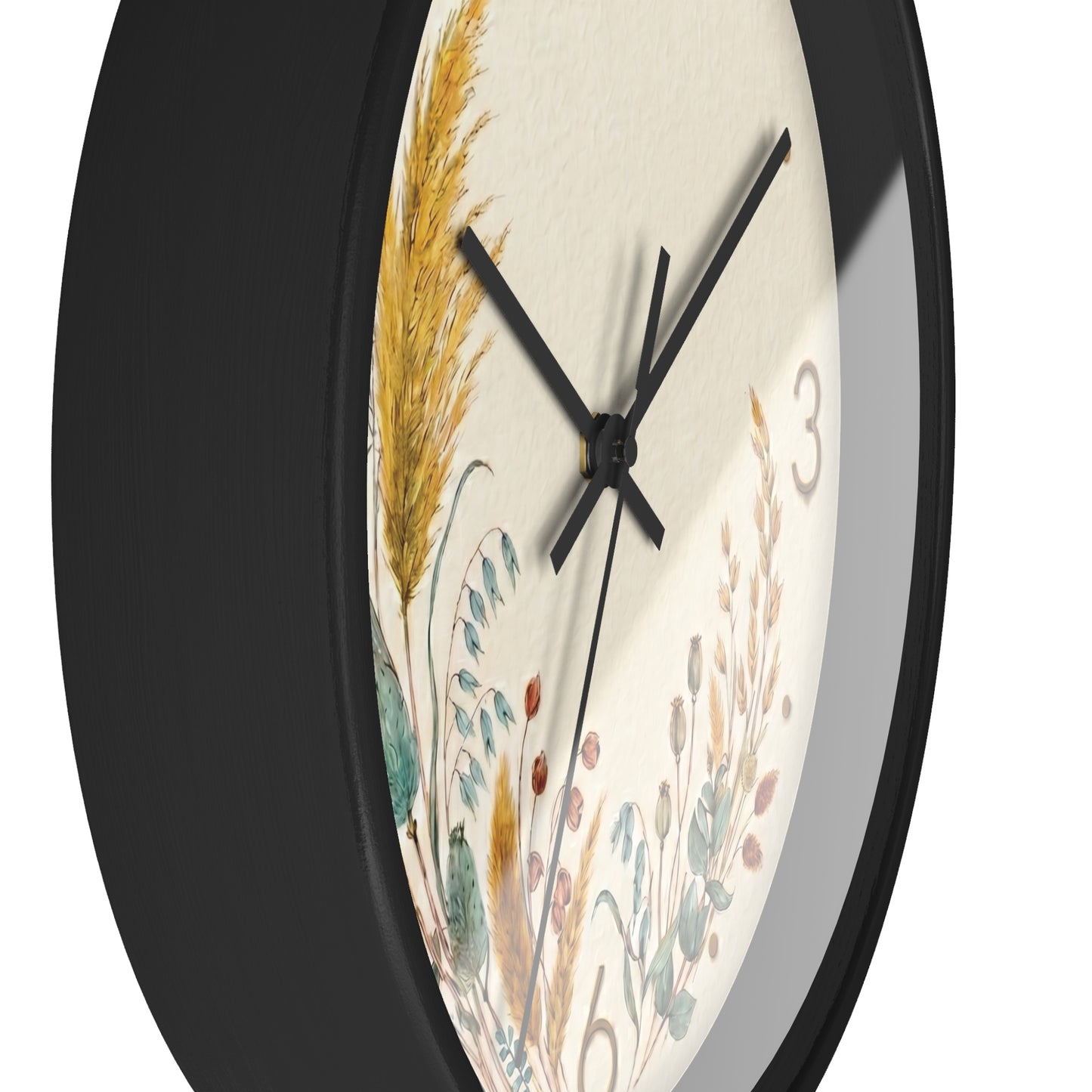 Dried Wildflower Bouquet Wall Clock | Boho Coastal Floral Home Decor