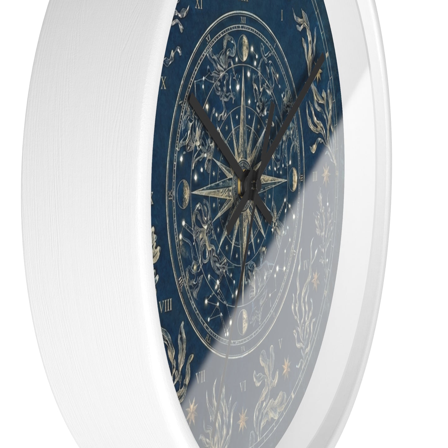 Celestial Star Map Wall Clock | Nautical Seaweed Art, Dark Academia Decor