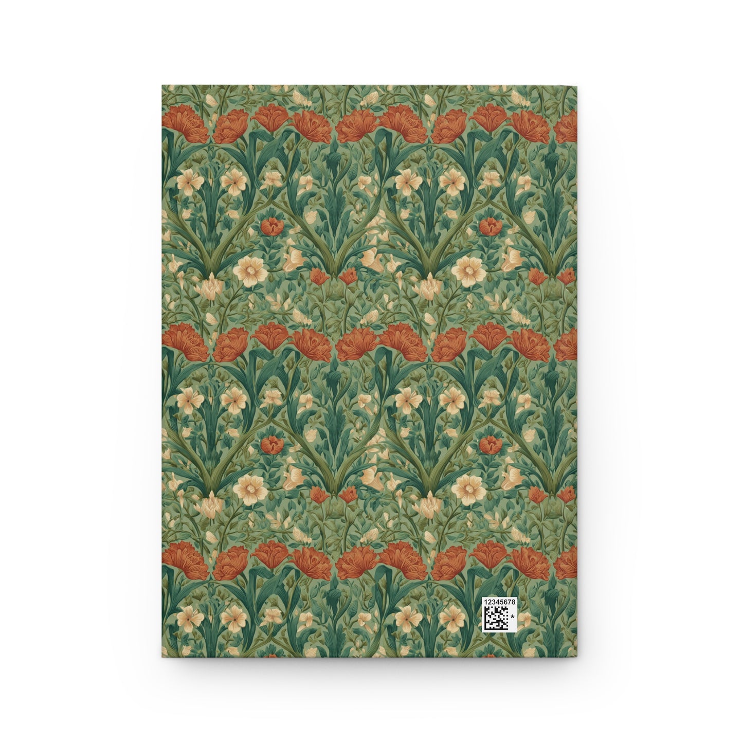 William Morris Style Floral Pattern Hardcover Journal | Botanical Vintage Notebook