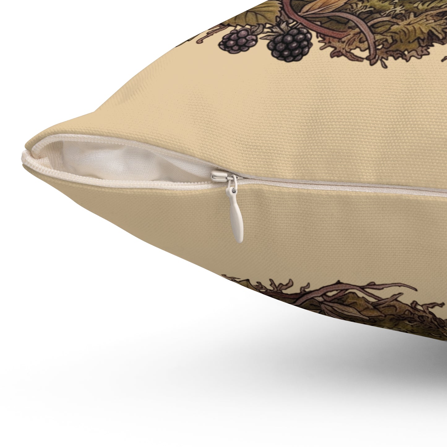 Woodland Mouse Nest Pillow | Vintage Botanical Brambles Illustration