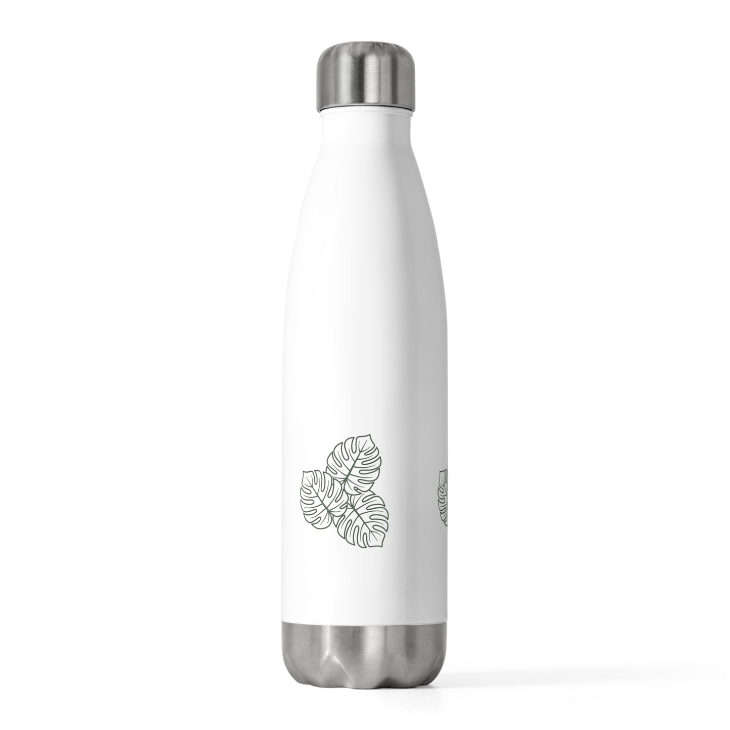 Monstera Deliciosa Leaf Minimalist 20oz Insulated Bottle | Tropical Water Bottle