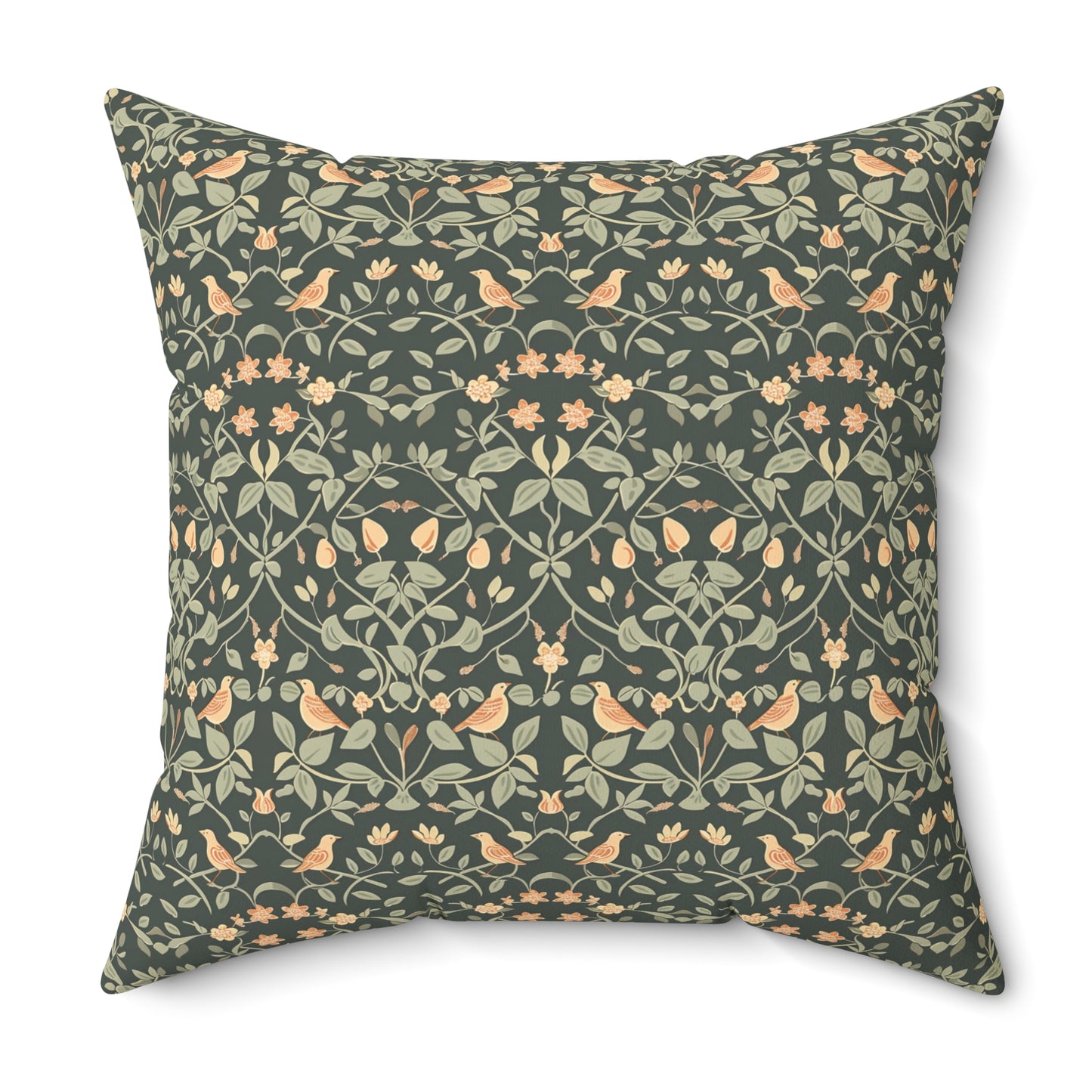 Vintage Floral Damask Pillow | Square Pillow, Botanical Pattern