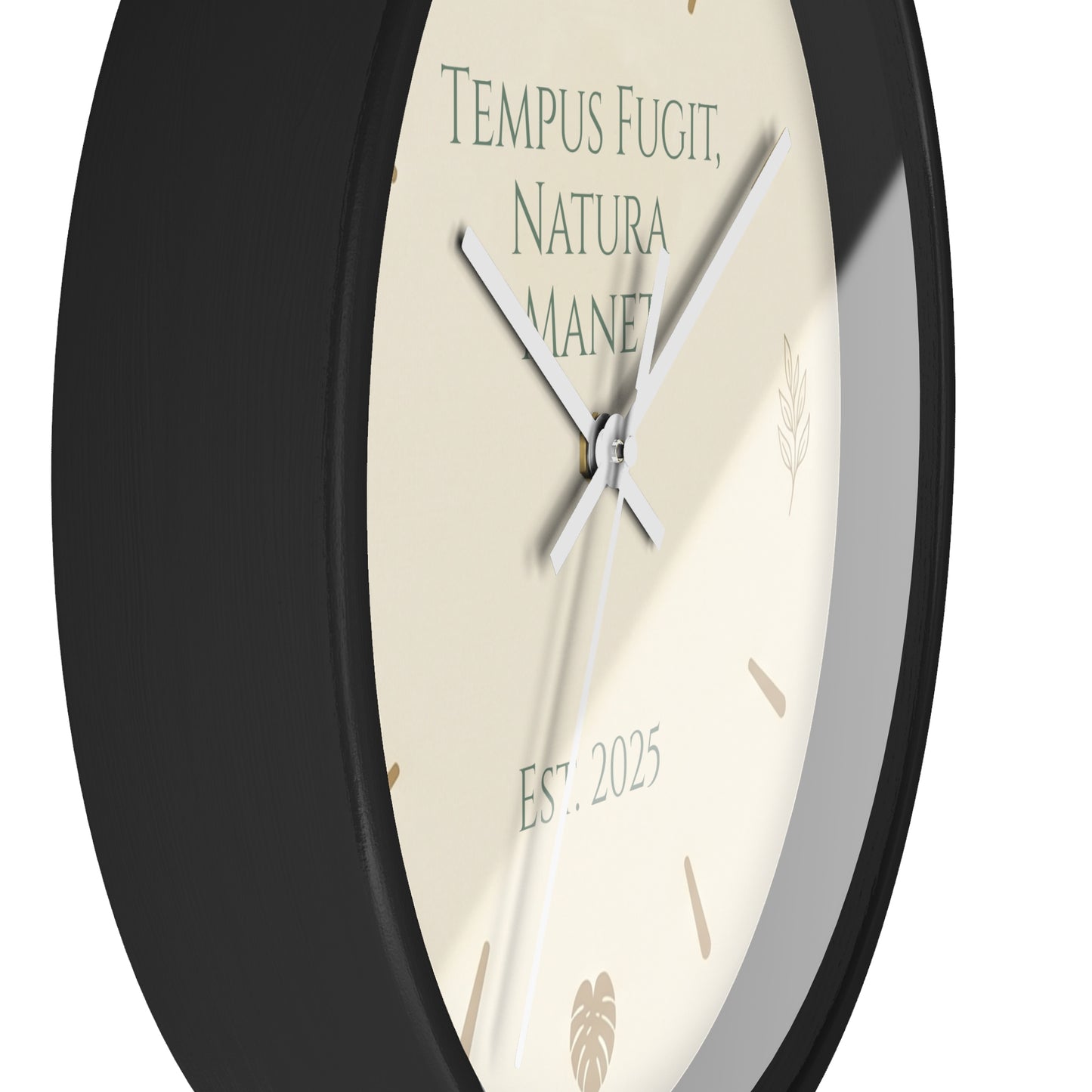 Custom Botanical Clock - Minimalist Fern Monstera Wall Decor - Personalized Timepiece