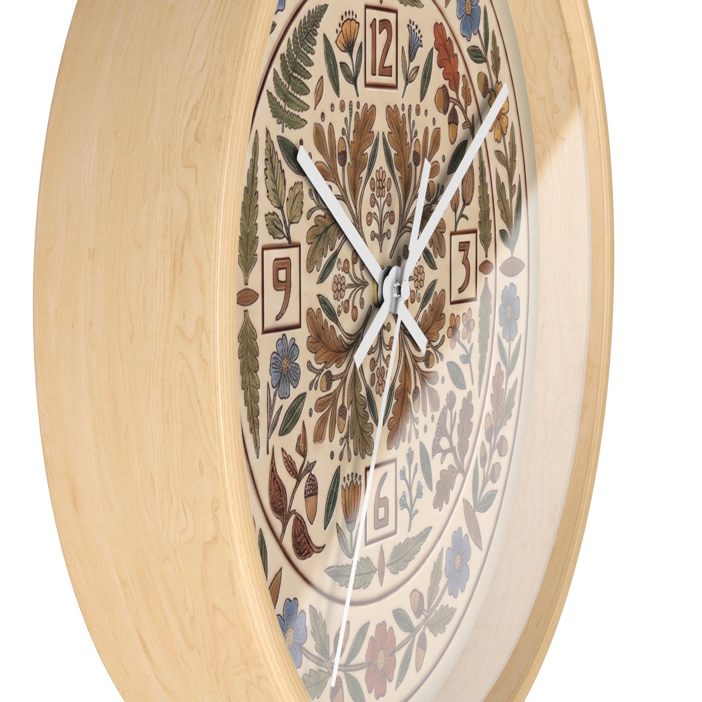 Boho Floral Mandala Wall Clock | Arts And Crafts Rustic Floral Pattern Clock