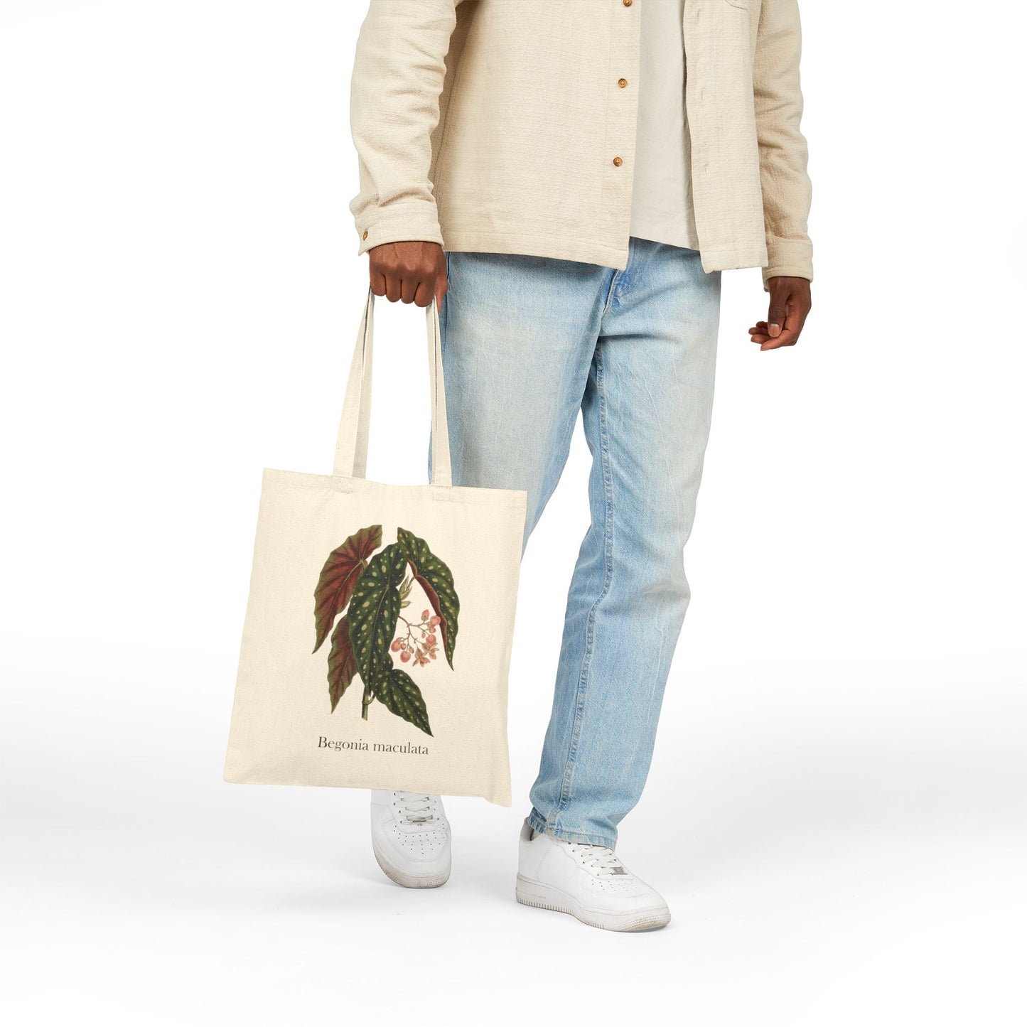 Begonia maculata Botanical Tote Bag | Polka Dot Begonia Illustration