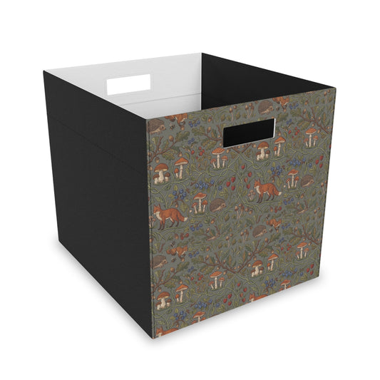 Woodland Fox and Mushrooms Felt Storage Box | Nursery Organization