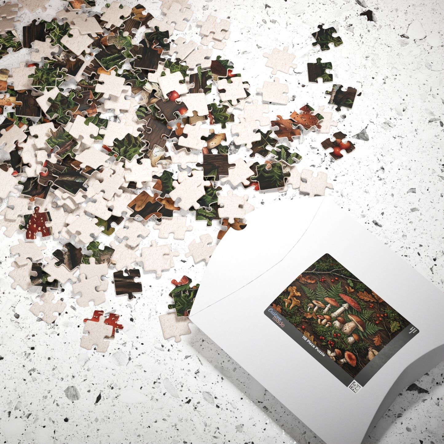 Woodland Mushroom Illustration Puzzle | 110, 252, 520, or 1014 Jigsaw Puzzle