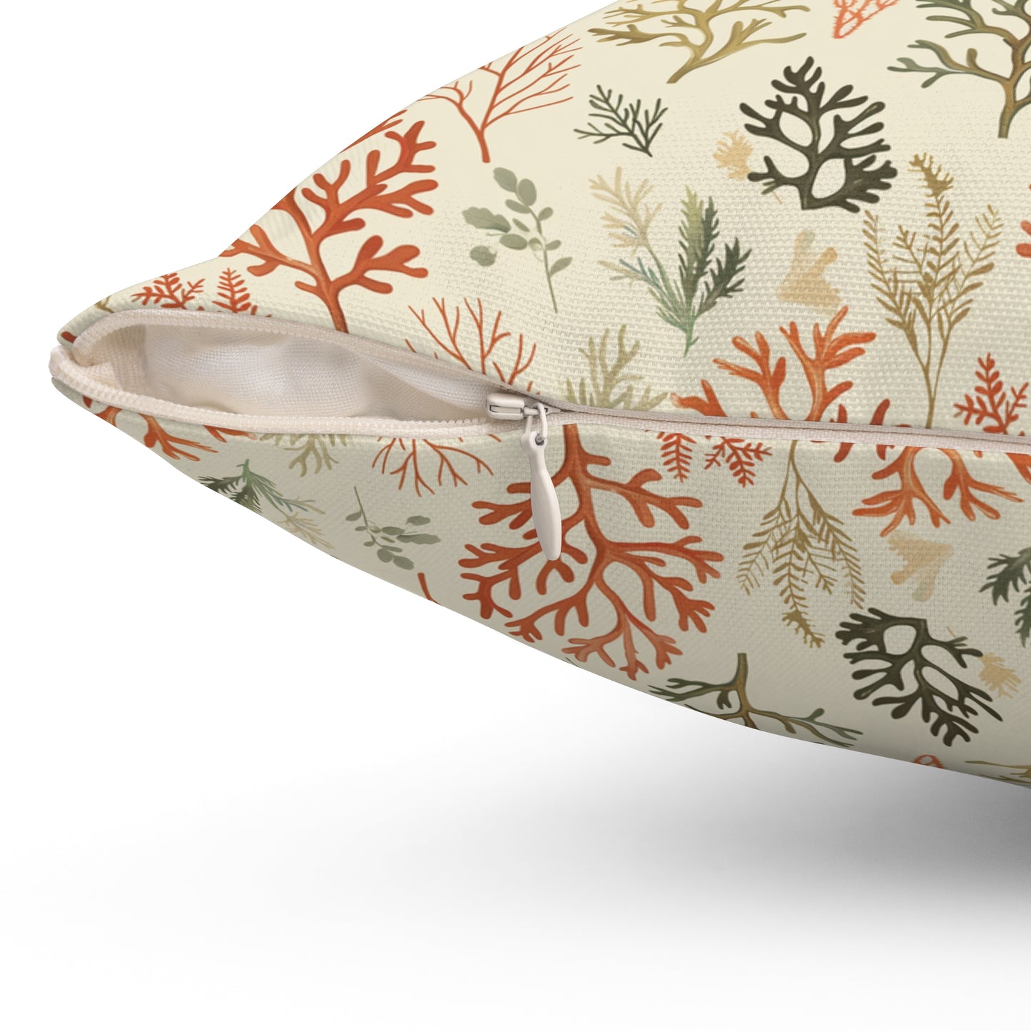 Coral Reef Pattern Pillow | Square Throw Pillow, Coastal Home Decor