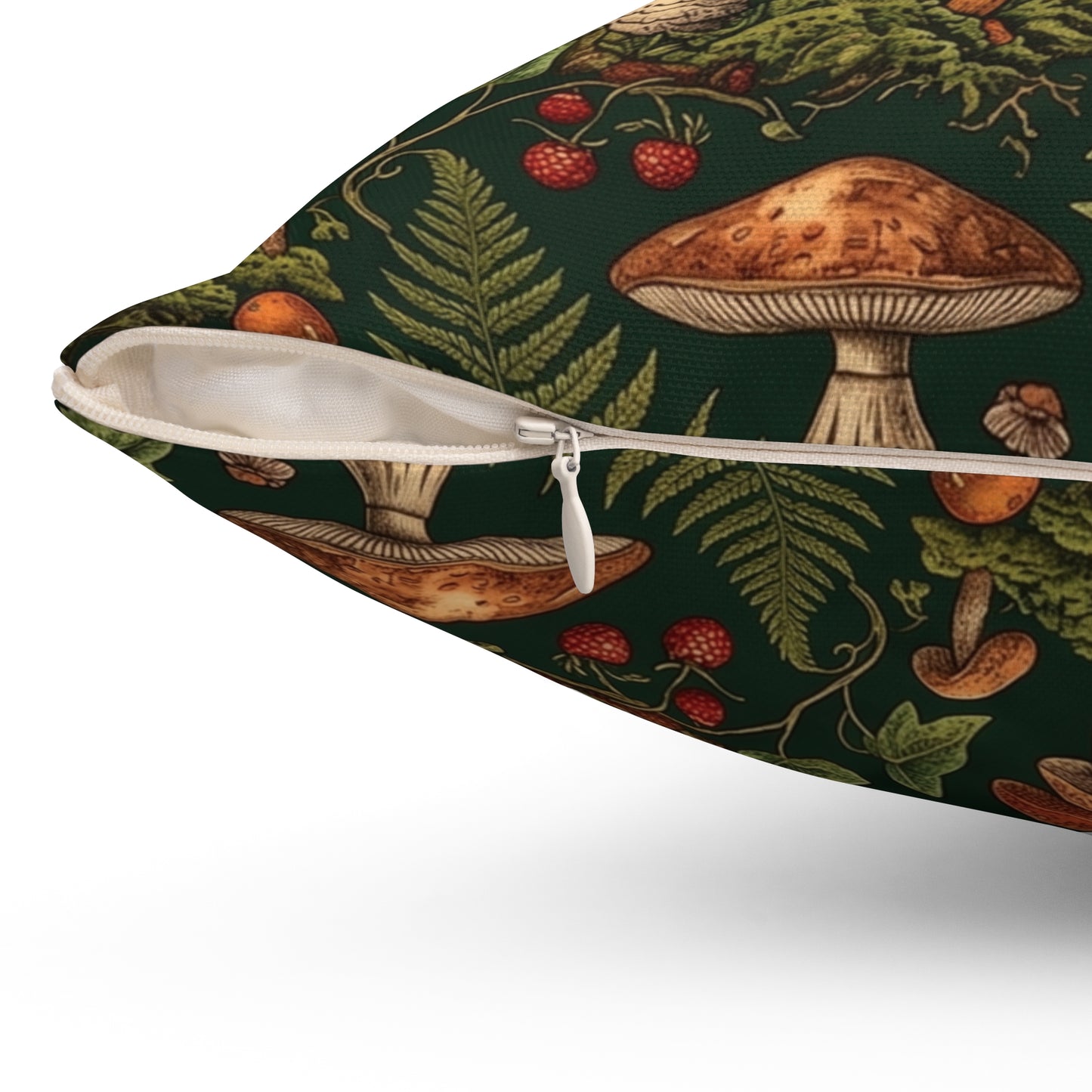 Autumn Mushrooms pillow | Forest fungi botanical throw pillow