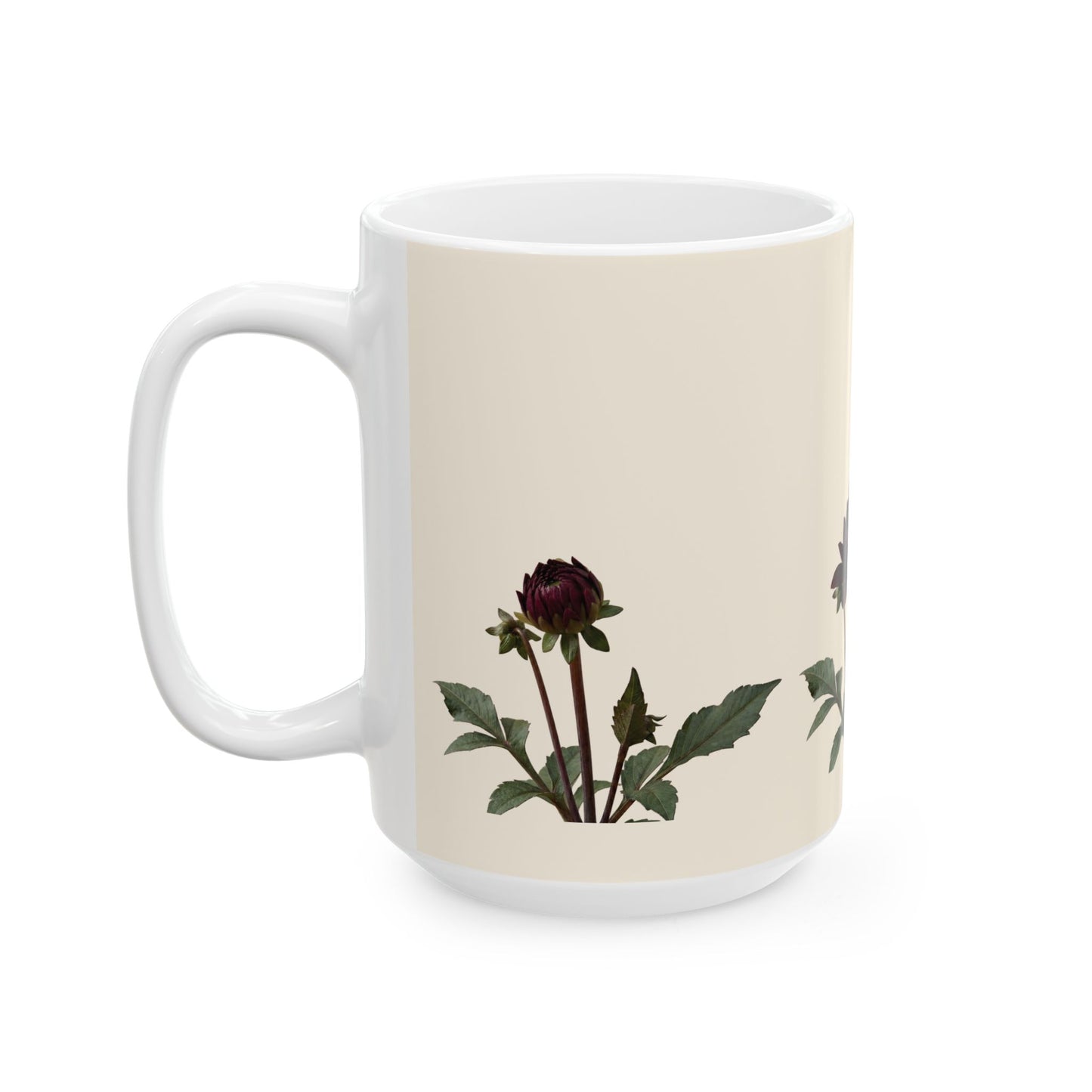 Dark Dahlia Karma Choc Floral Mug | Botanical Flower Ceramic Mug
