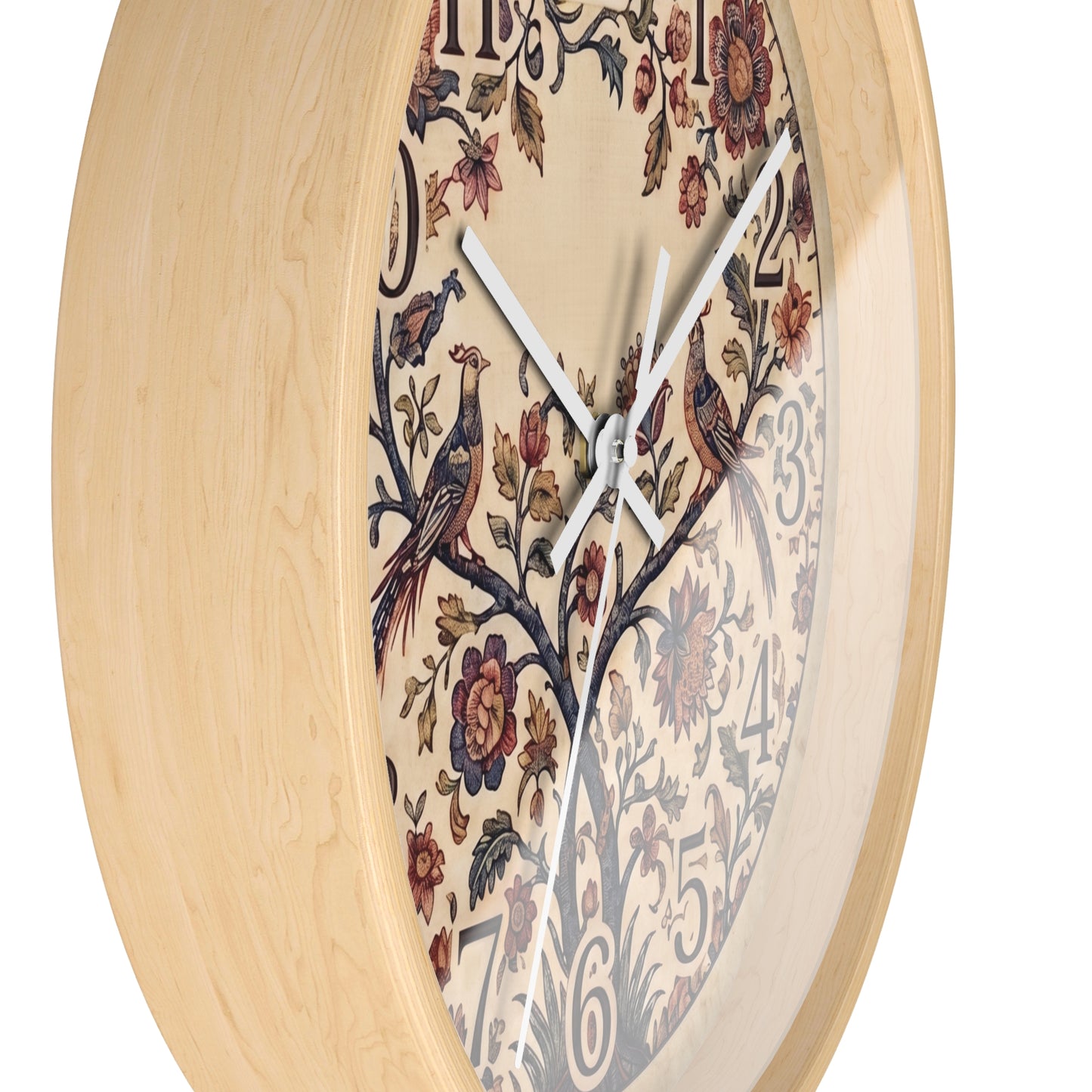 Vintage Palampore Floral Birds Wall Clock | Botanical Tree of Life Design