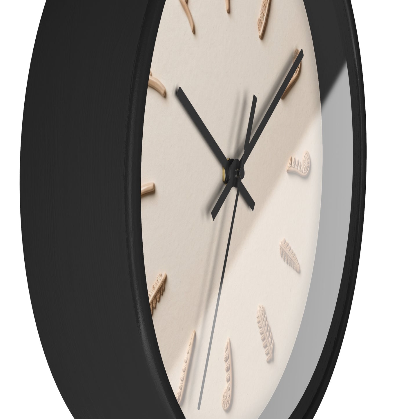 Clay Fern Motif Wall Clock | Minimal Botanical Timepiece