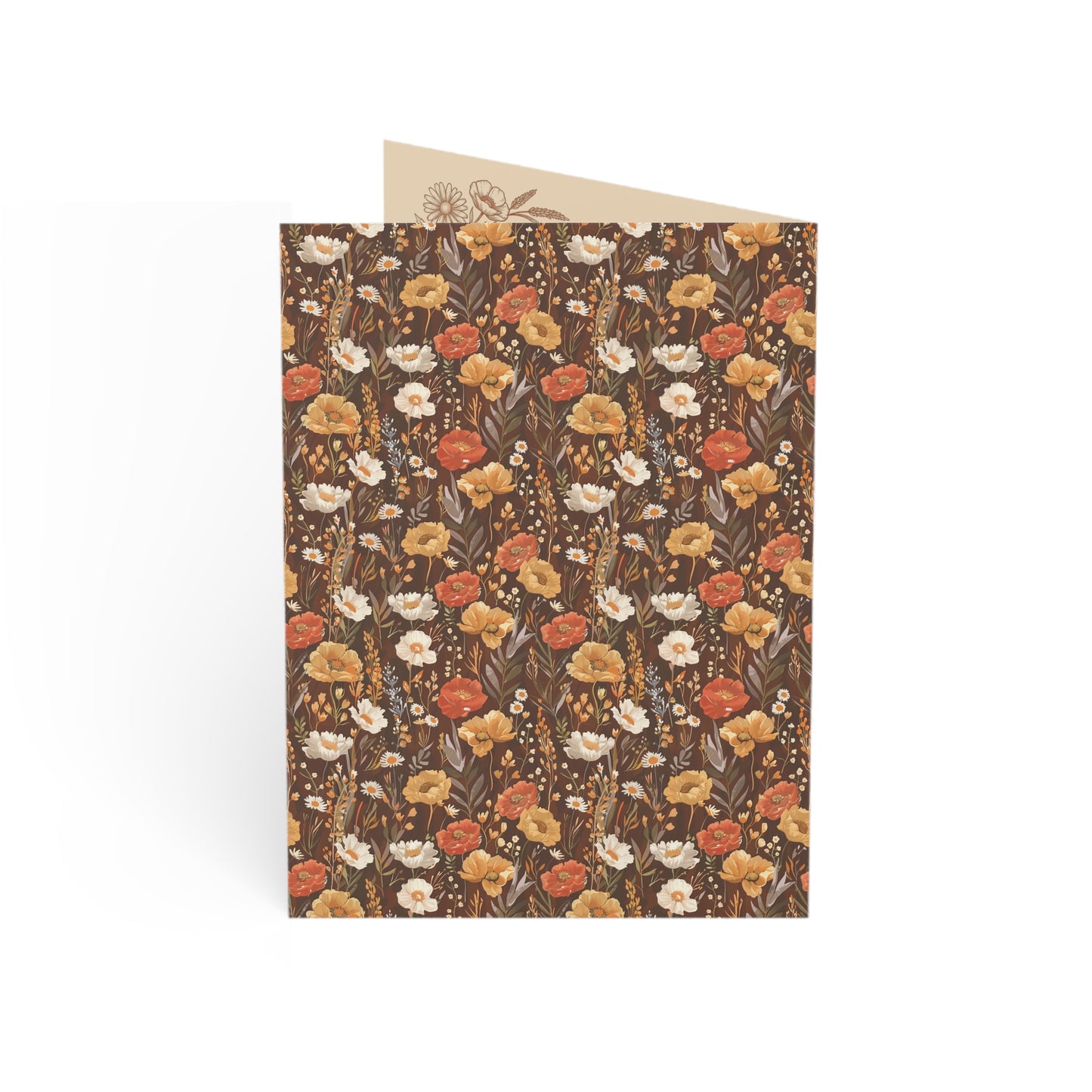 Autumn Florals Greeting Card - Customizable Vintage Botanical Keepsake