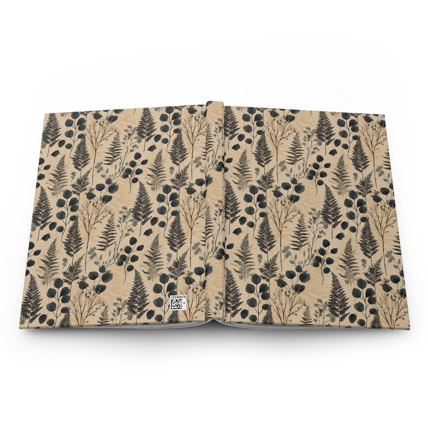Botanical Fern and Eucalyptus Pattern Hardcover Journal