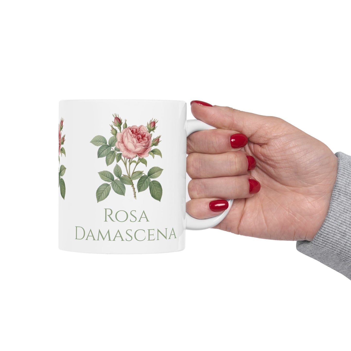 Customized Vintage Pink Rose Botanical Mug | Ceramic Mug
