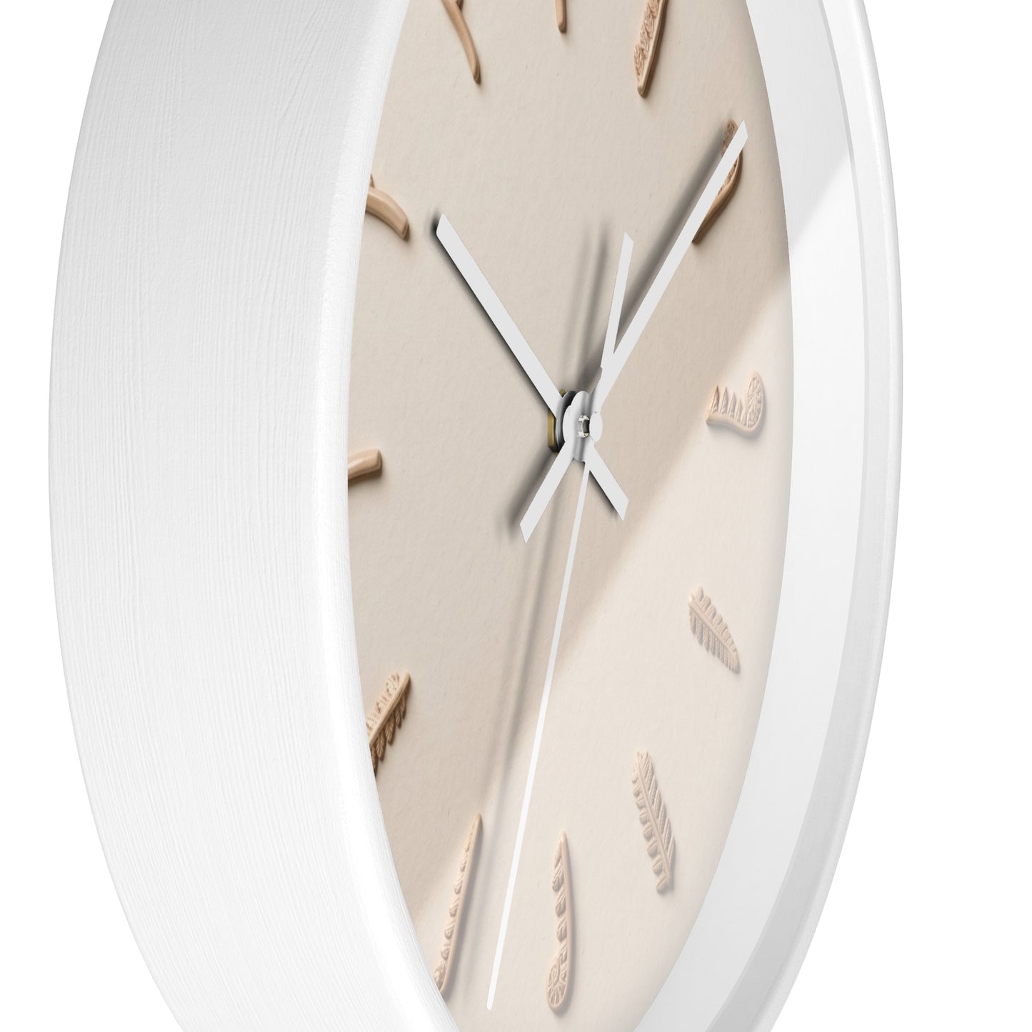 Clay Fern Motif Wall Clock | Minimal Botanical Timepiece