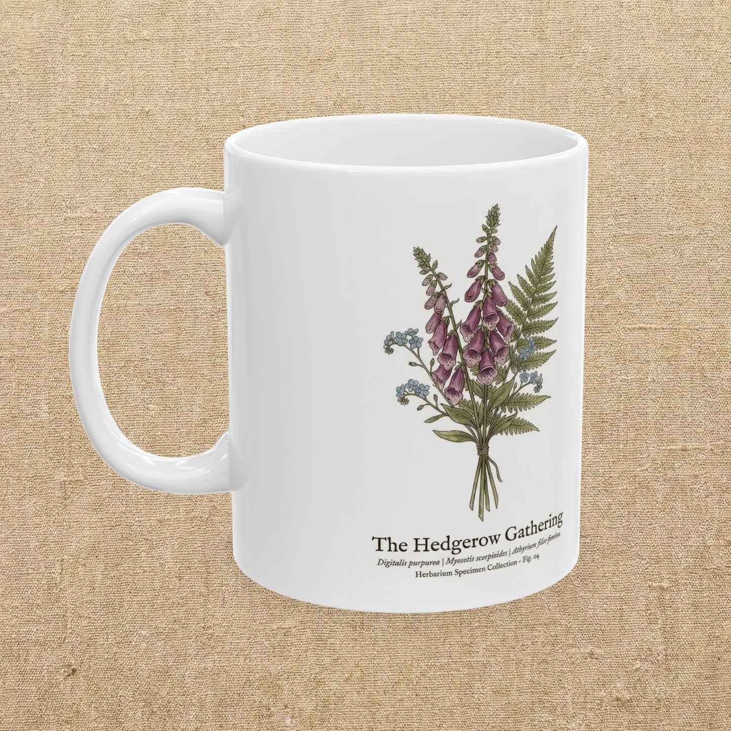 Foxglove Botanical Illustration Mug | Vintage Wildflower Ceramic Mug