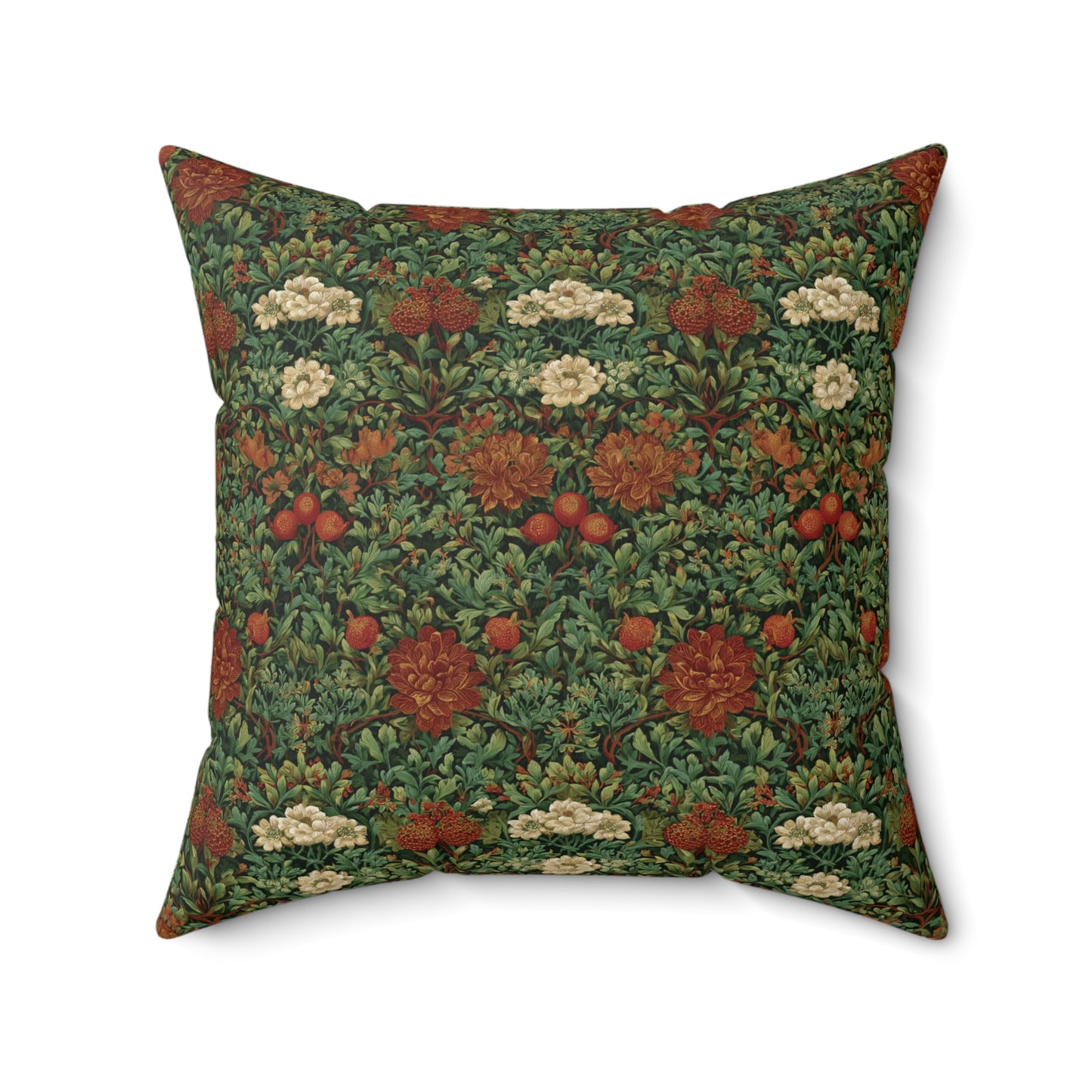 William Morris Style Floral Pattern pillow | Vintage Botanical Throw Pillow