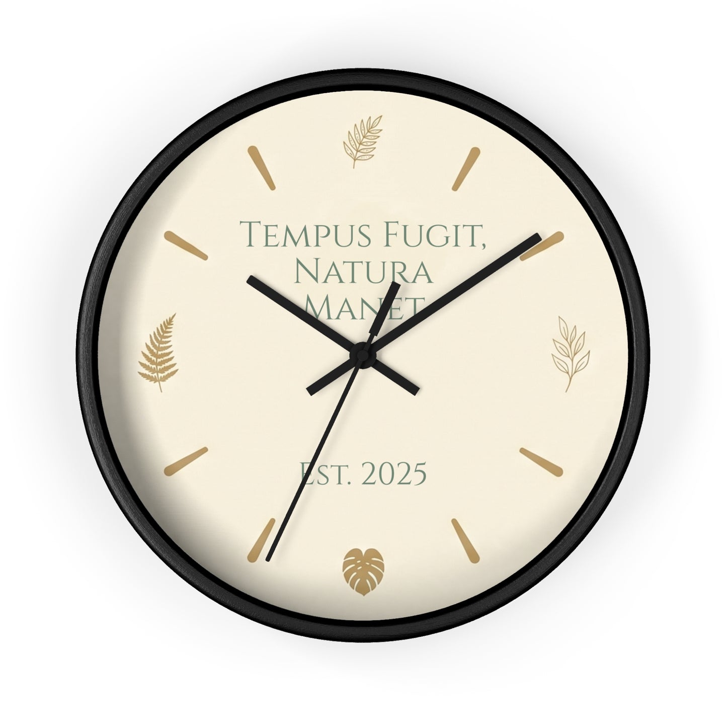 Custom Botanical Clock - Minimalist Fern Monstera Wall Decor - Personalized Timepiece