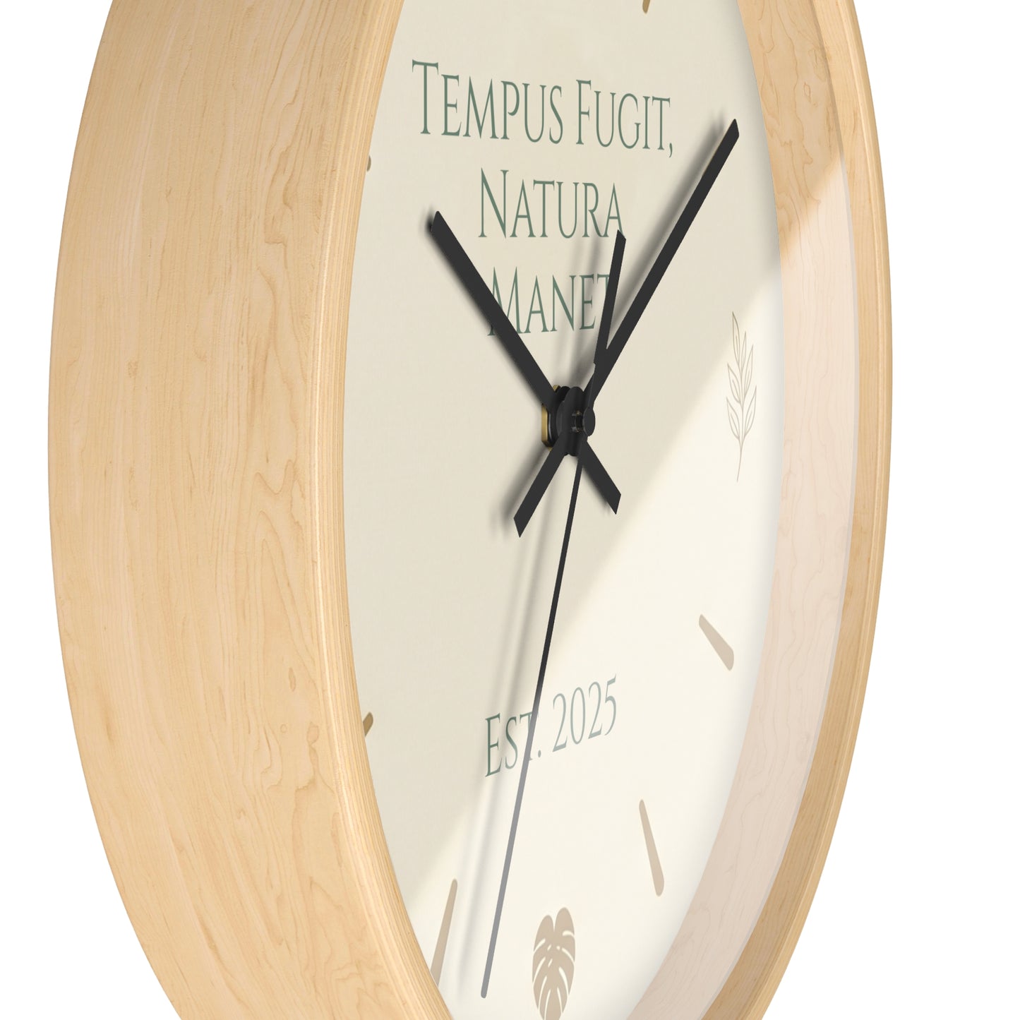 Custom Botanical Clock - Minimalist Fern Monstera Wall Decor - Personalized Timepiece