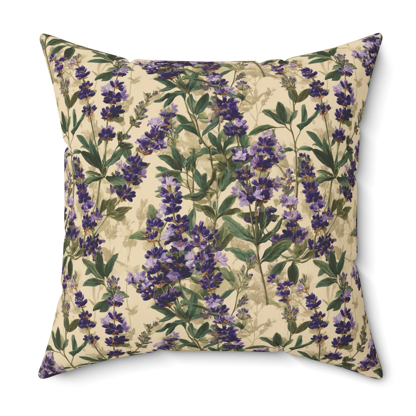 Lavender Sprigs Pillow | Botanical Floral Throw Pillow, Purple Garden Design