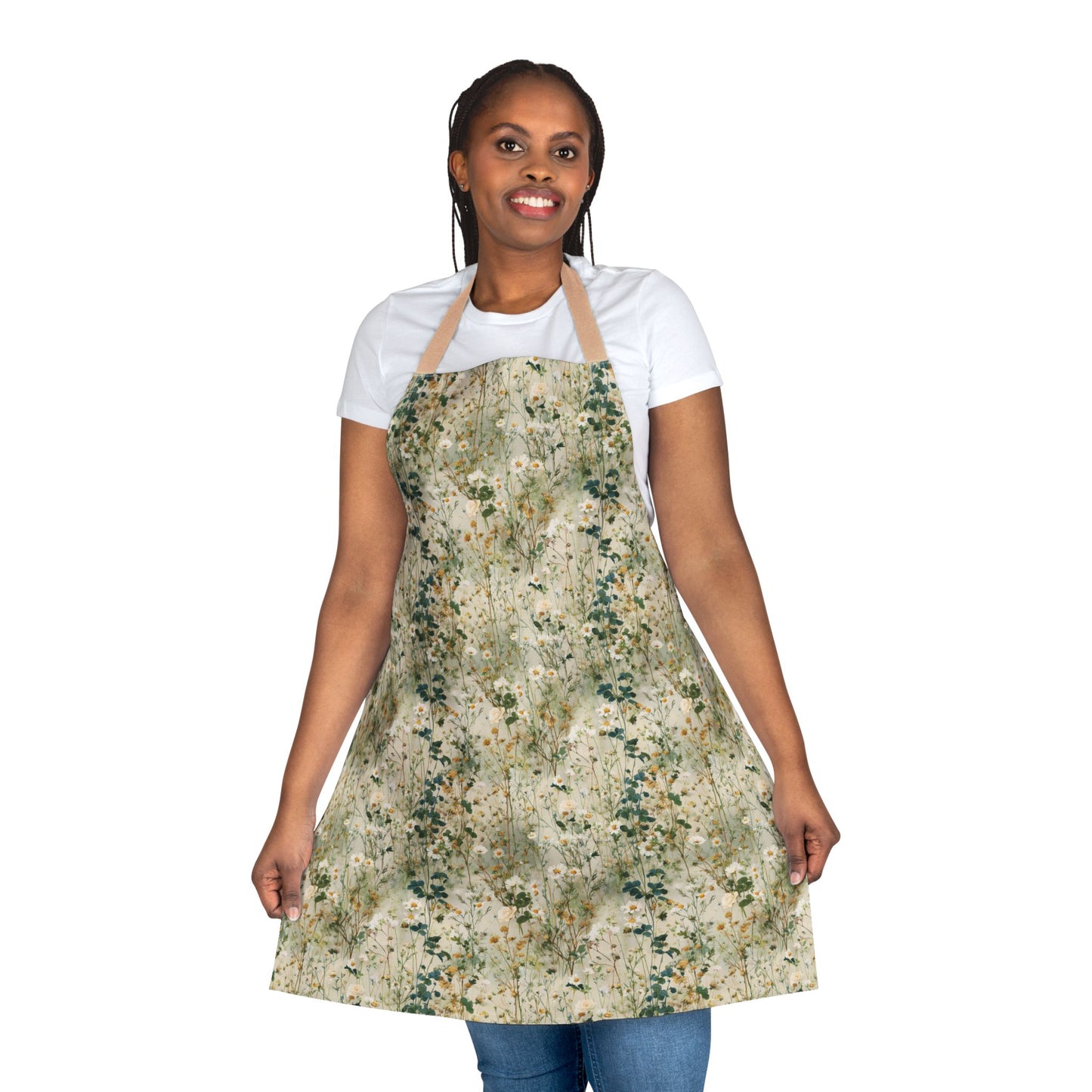 Vintage Floral Pattern Apron | Rustic Wildflower Kitchen Apron