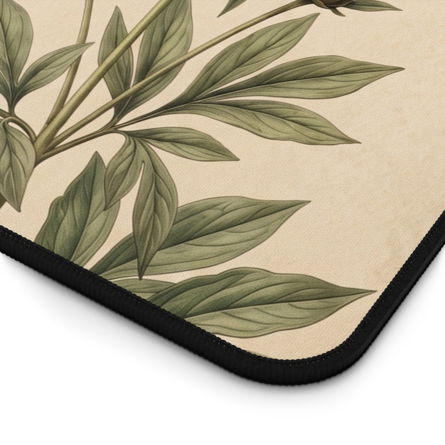 Vintage Peony Illustration Desk Mat | Botanical Floral Mousepad