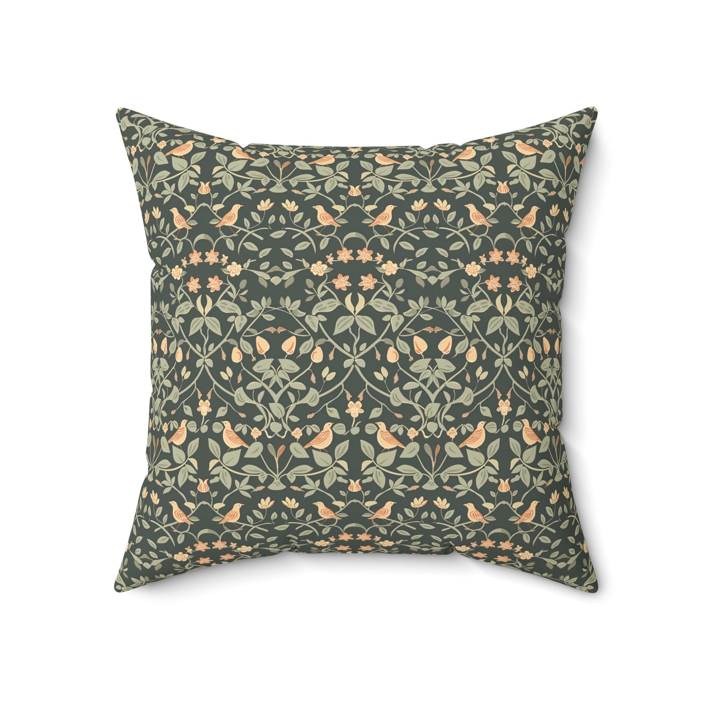 Vintage Floral Damask Pillow | Square Pillow, Botanical Pattern