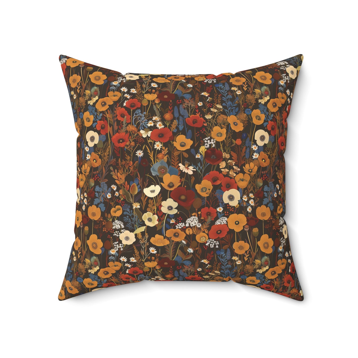 Autumn Wildflower Pattern Pillow | Square Pillow