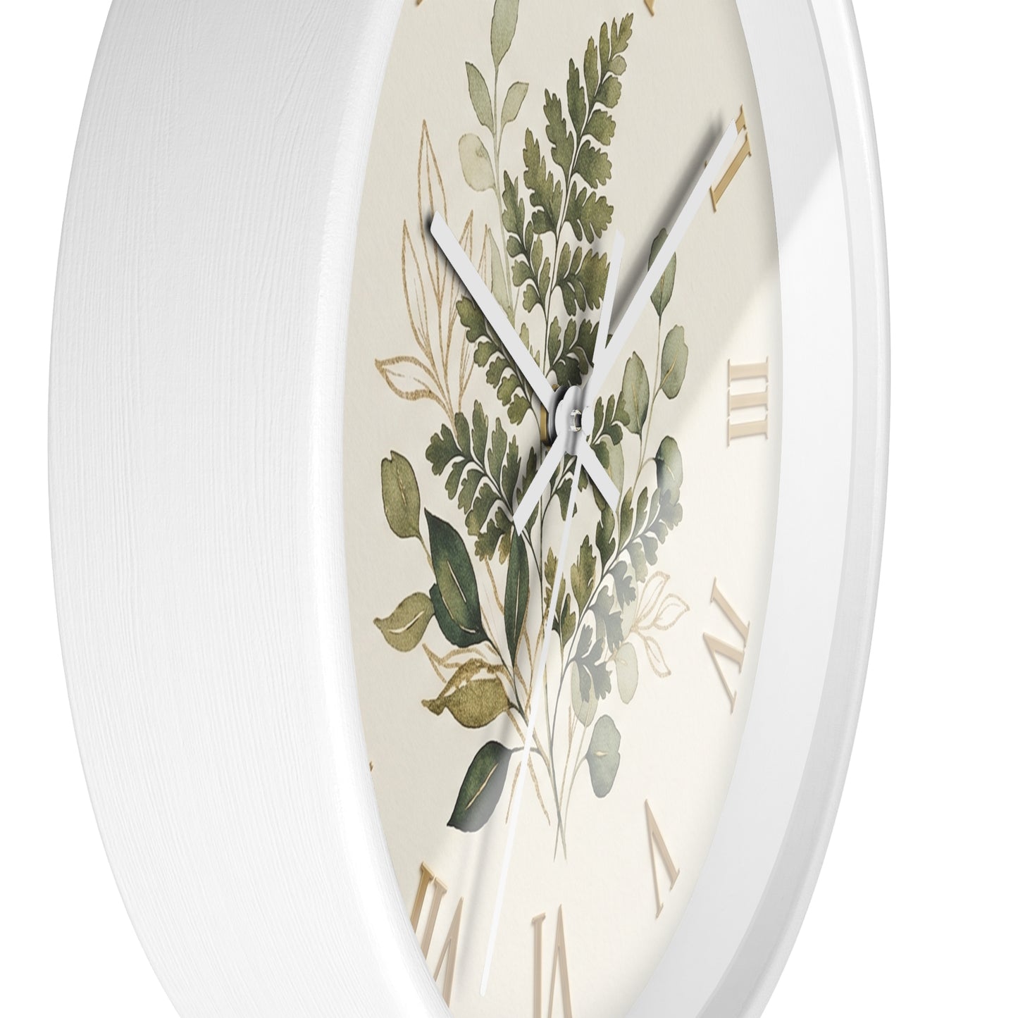 Green Botanical Roman Numeral Wall Clock | Floral Clock