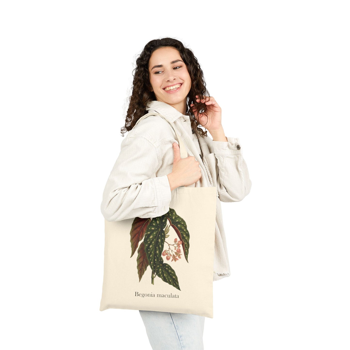 Begonia maculata Botanical Tote Bag | Polka Dot Begonia Illustration
