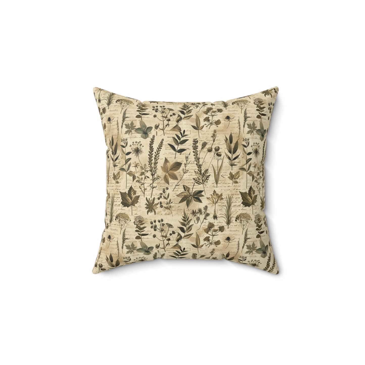 Vintage Botanical Pattern Pillow | Neutral Floral Accent Pillow