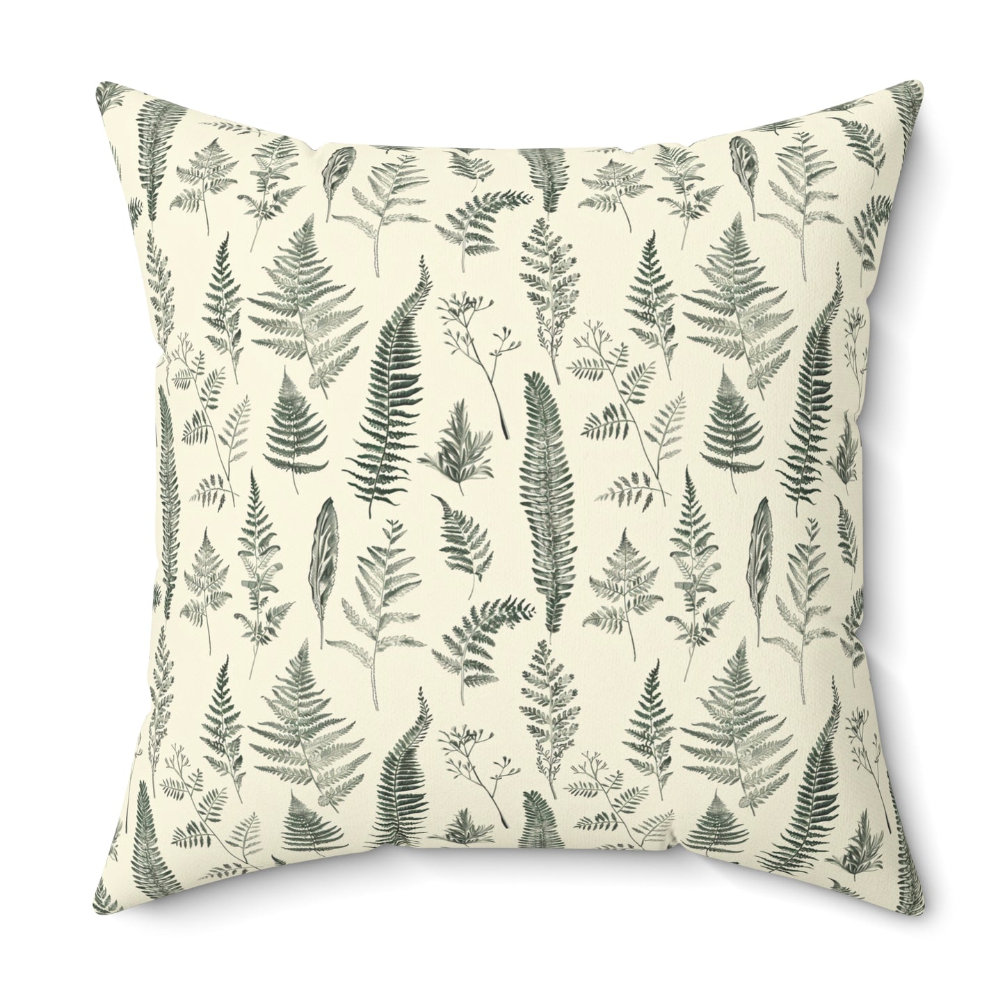 Fern Pattern Pillow | Botanical Leaf Print Square Pillow