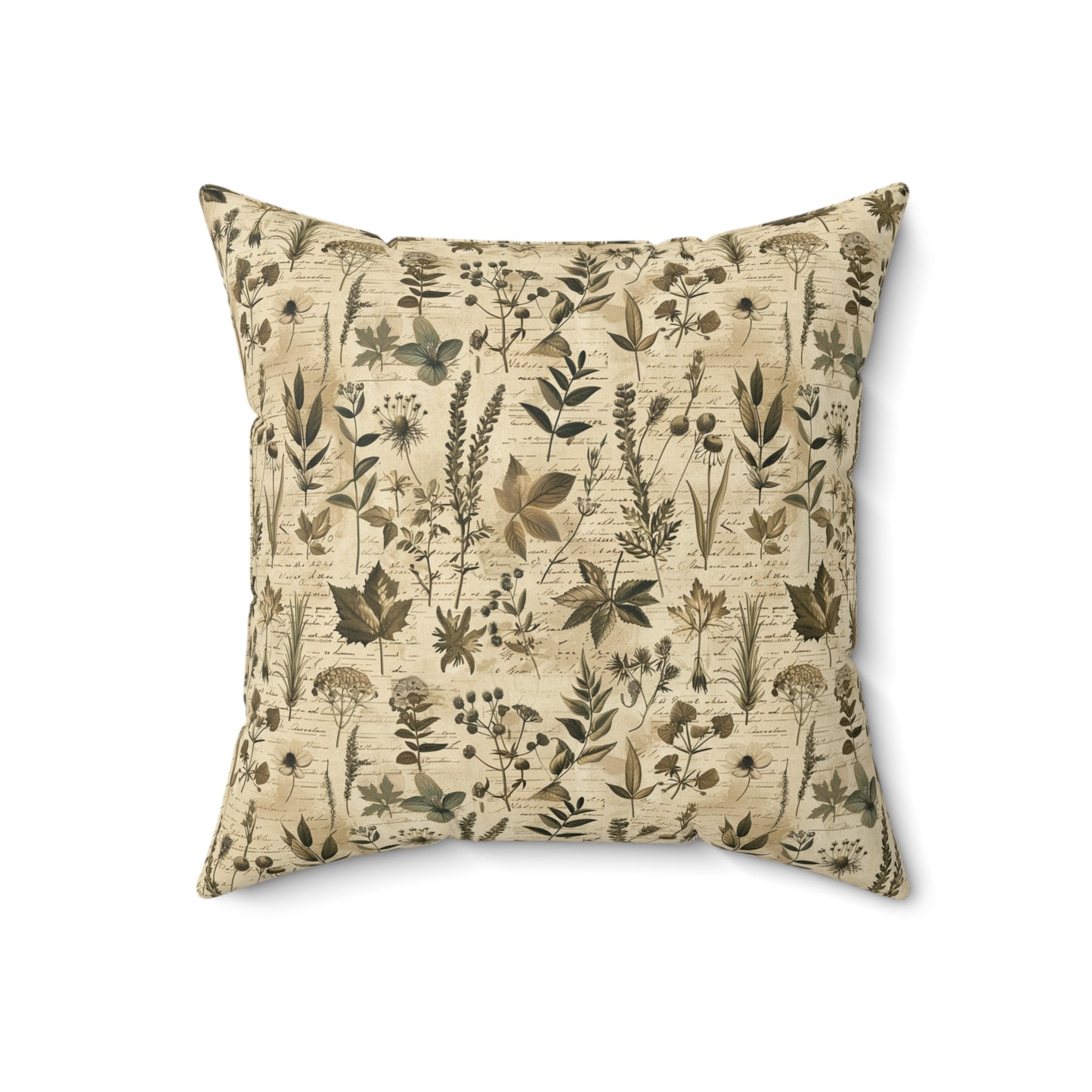 Vintage Botanical Pattern Pillow | Neutral Floral Accent Pillow