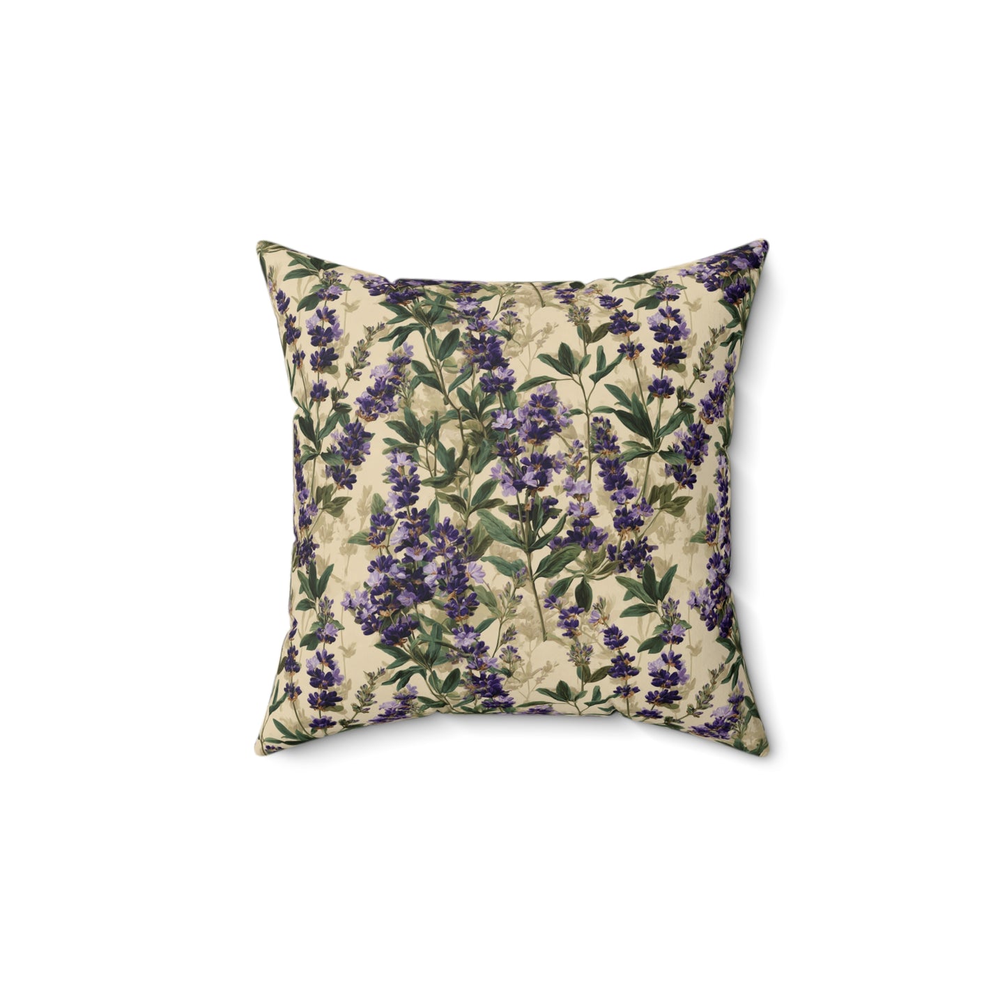 Lavender Sprigs Pillow | Botanical Floral Throw Pillow, Purple Garden Design