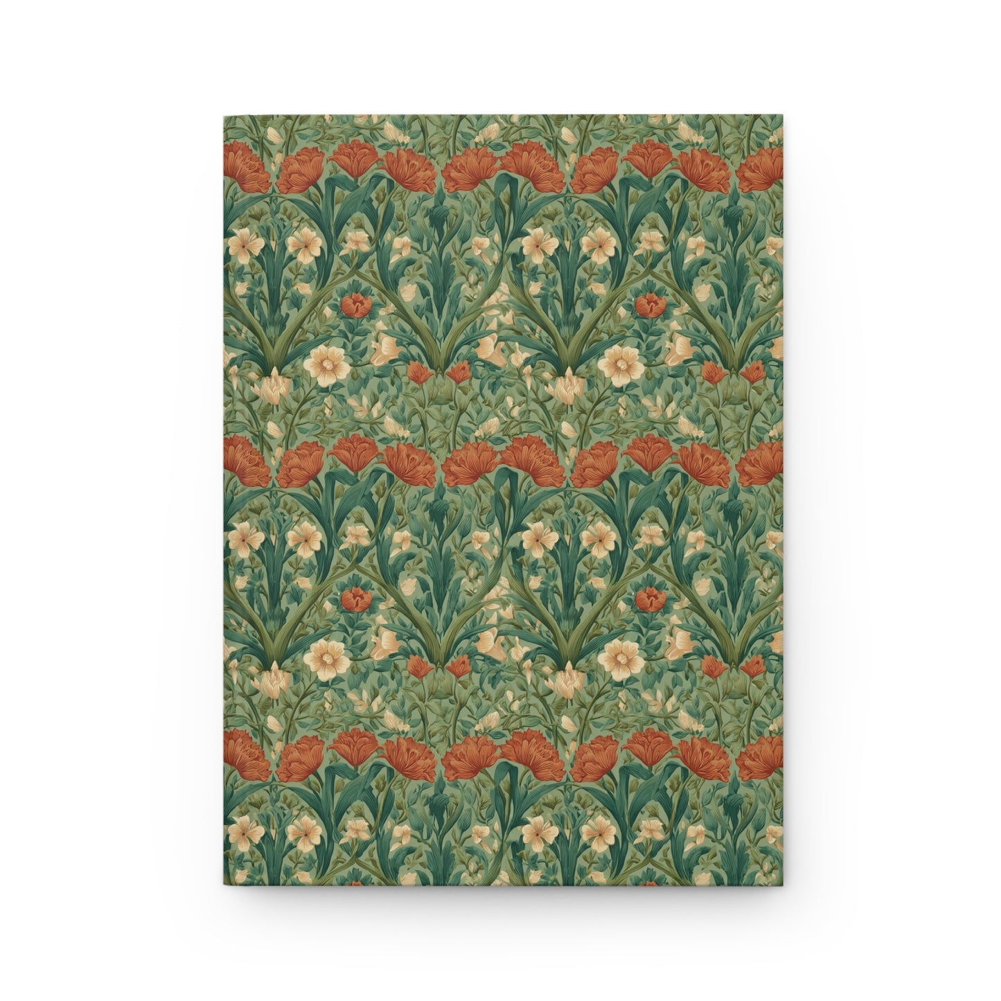 William Morris Style Floral Pattern Hardcover Journal | Botanical Vintage Notebook