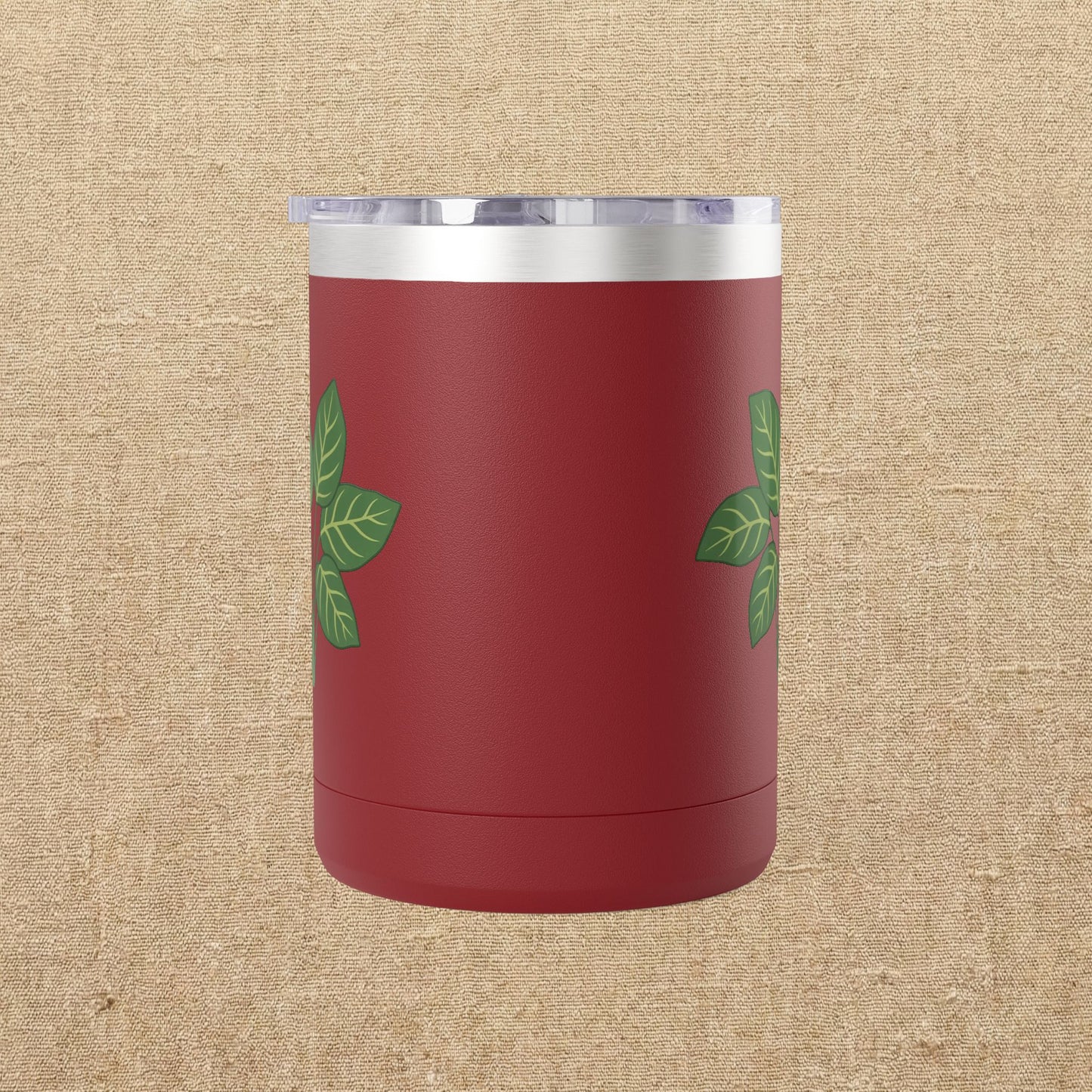 Green Leaves Plant Illustration Tumbler | 15oz Stainless Mug