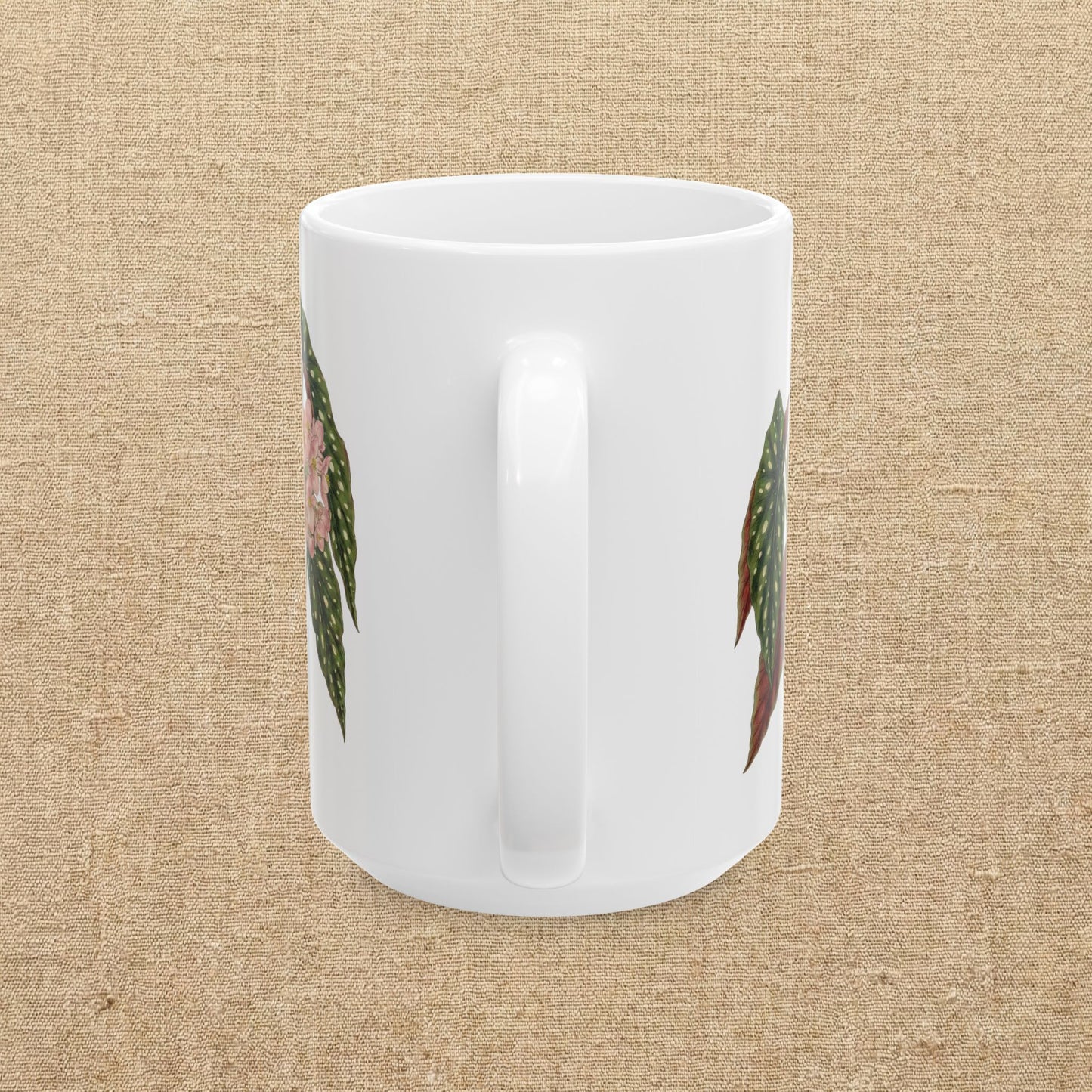 Begonia Maculata Illustration Mug | Polka Dot Begonia Ceramic Mug