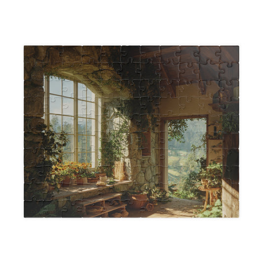 Sunlit Garden Interior Puzzle | Vintage Cottage Window 110-1014Piece
