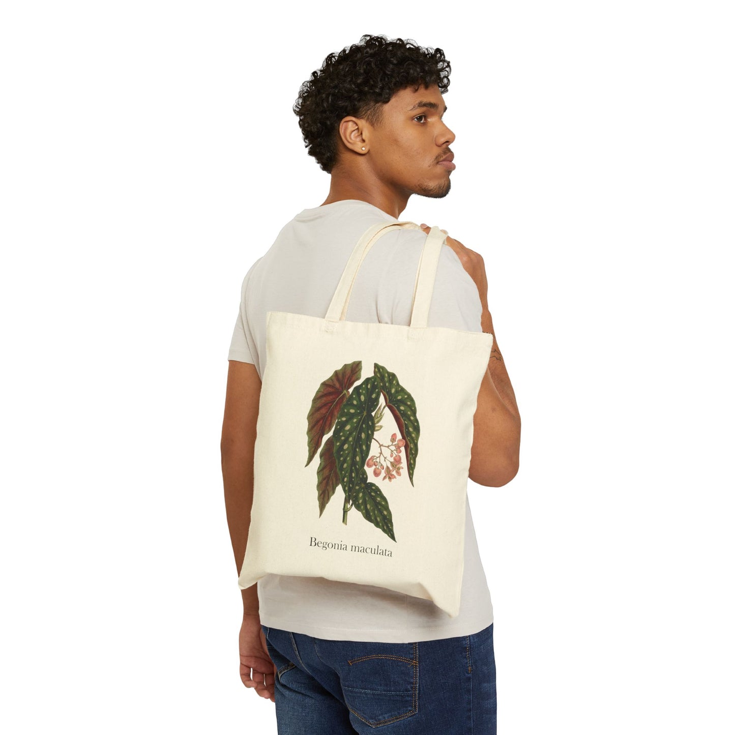 Begonia maculata Botanical Tote Bag | Polka Dot Begonia Illustration