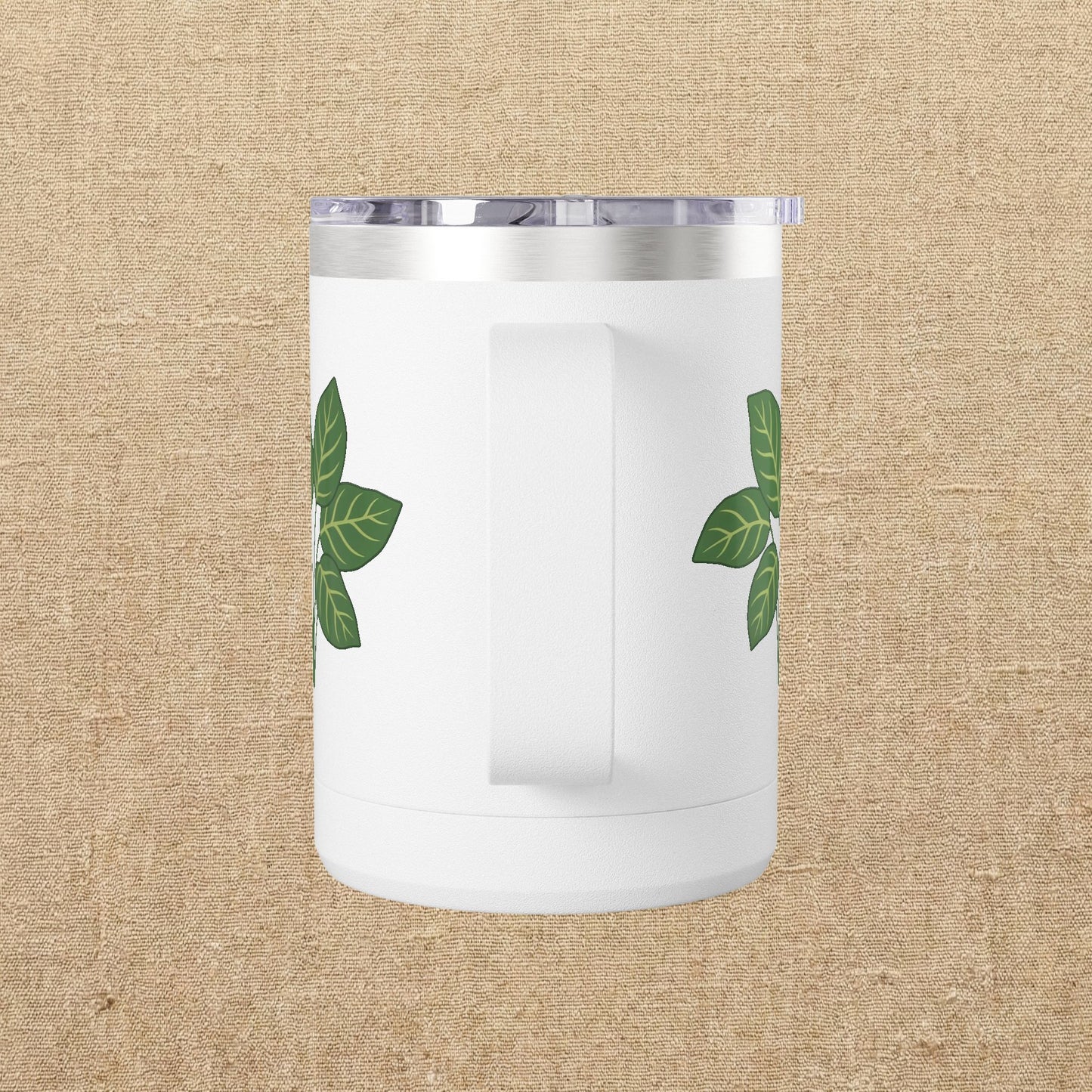 Green Leaves Plant Illustration Tumbler | 15oz Stainless Mug