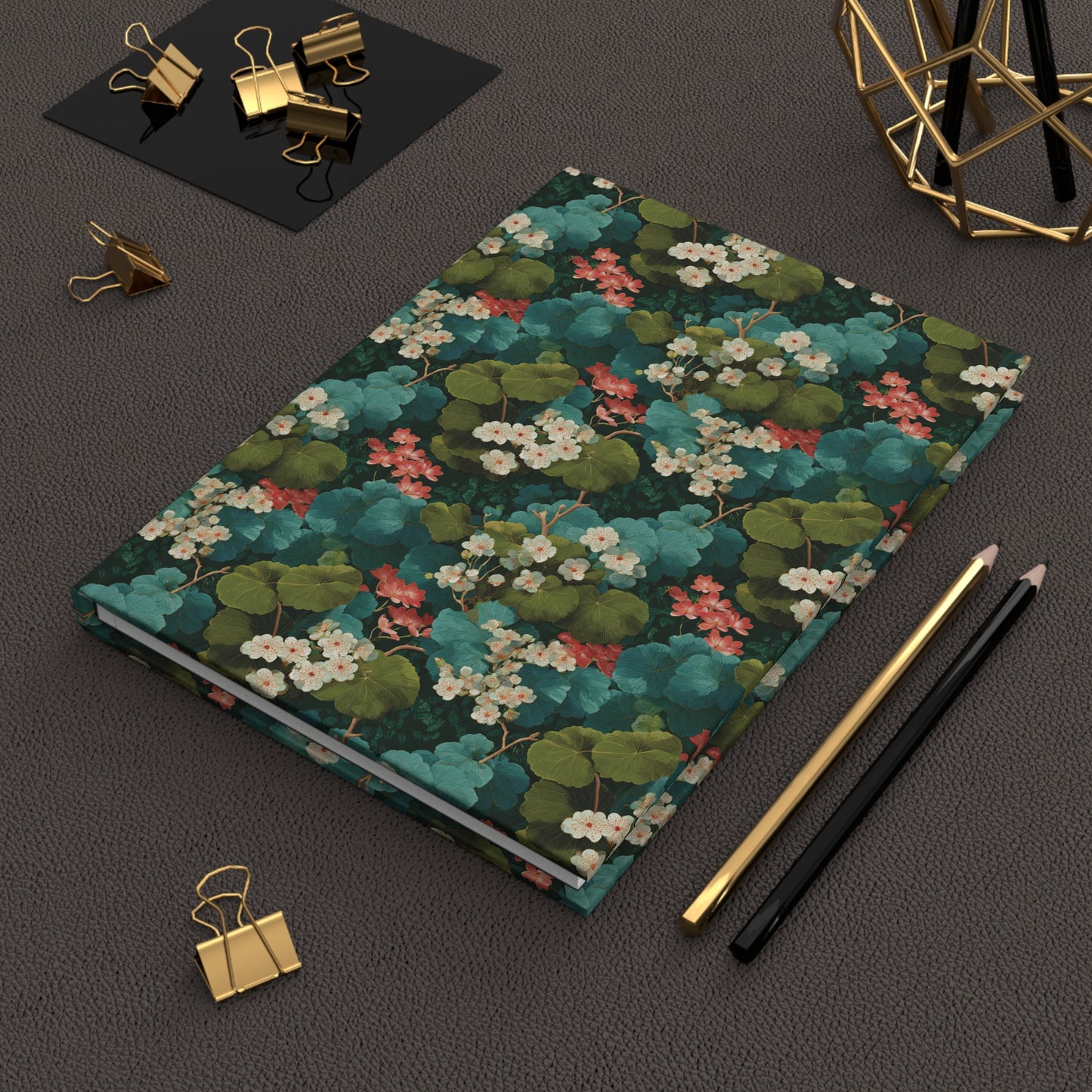 Vintage Botanical Floral Pattern Hardcover Journal | Matte