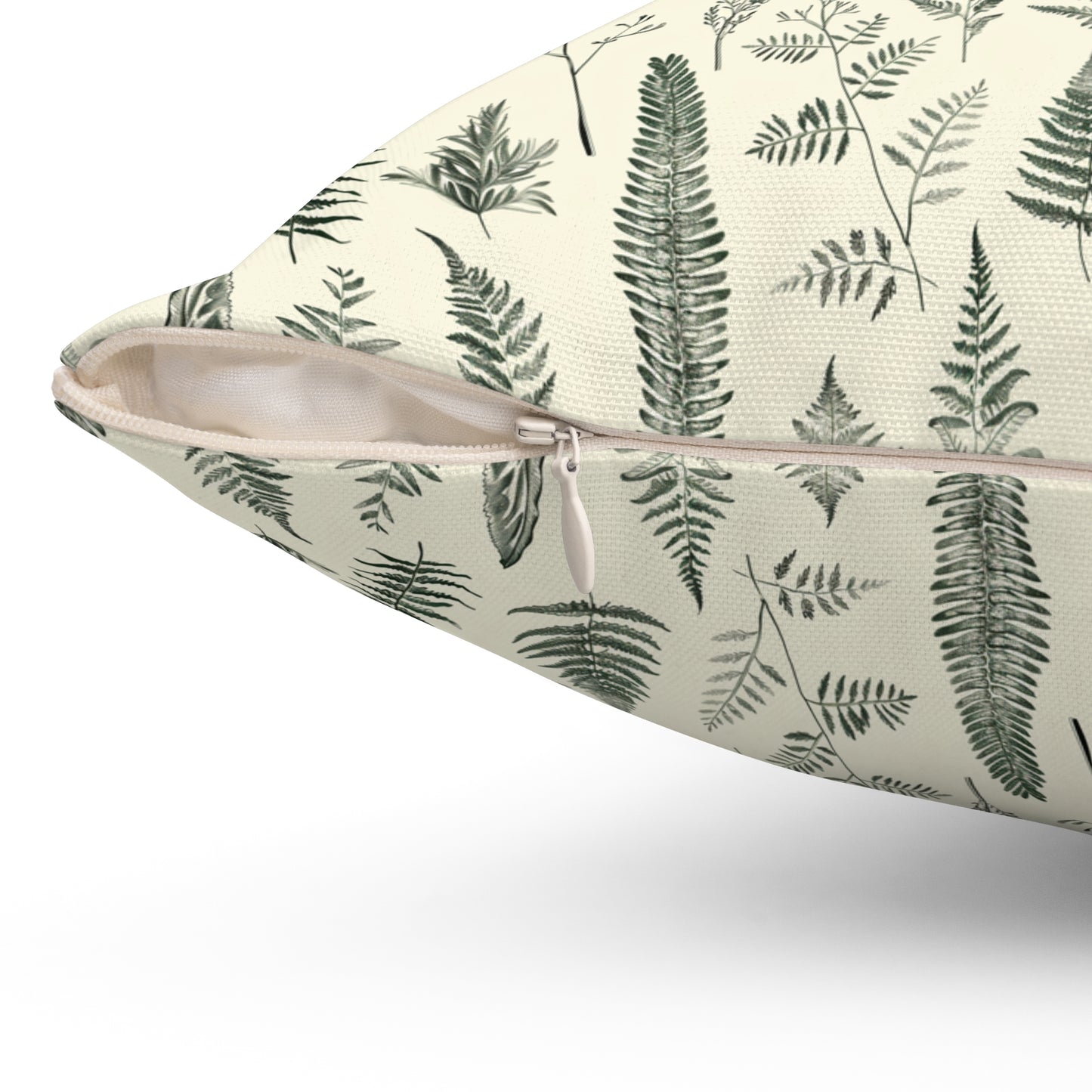 Fern Pattern Pillow | Botanical Leaf Print Square Pillow