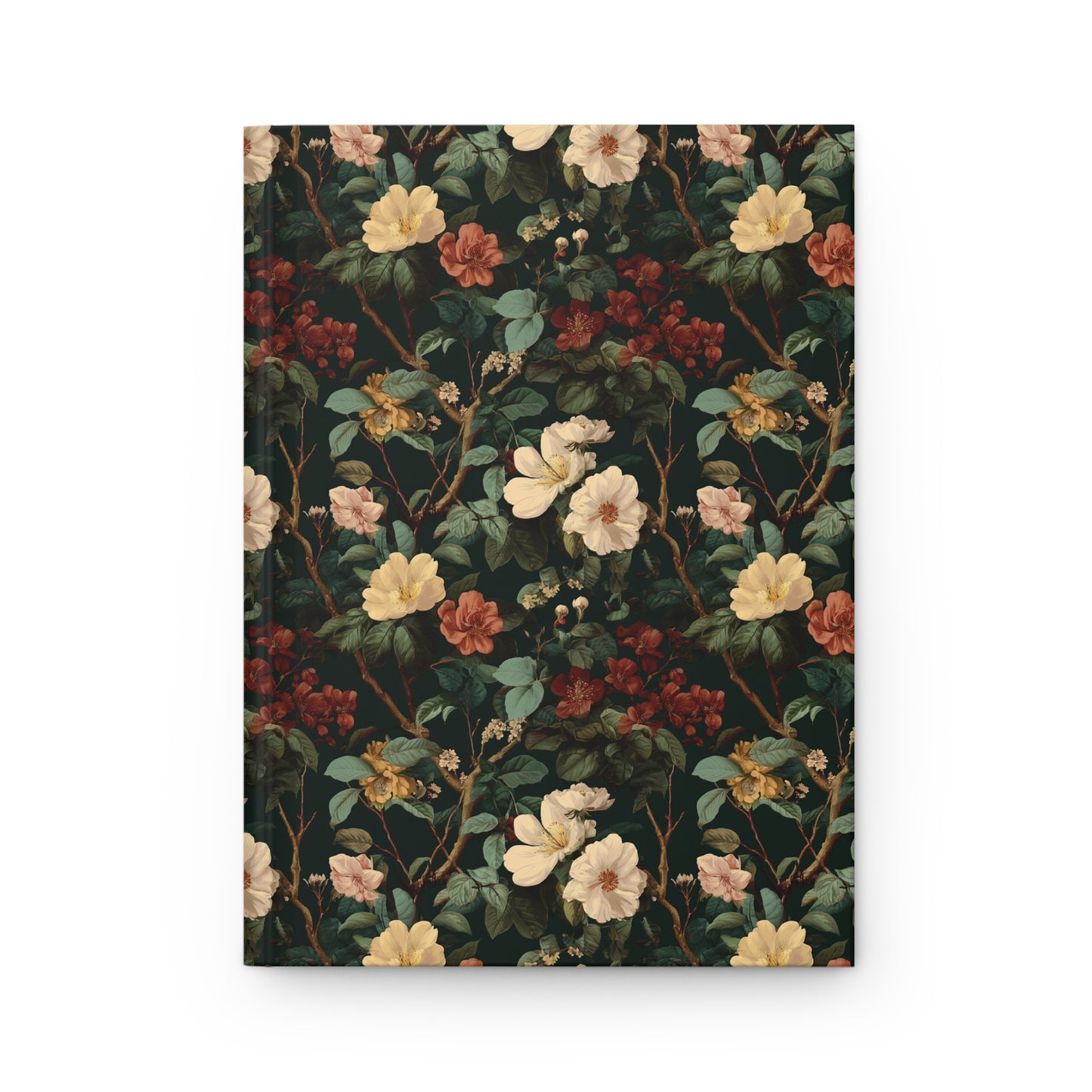 Vintage Floral Pattern Hardcover Journal | Botanical Notebook