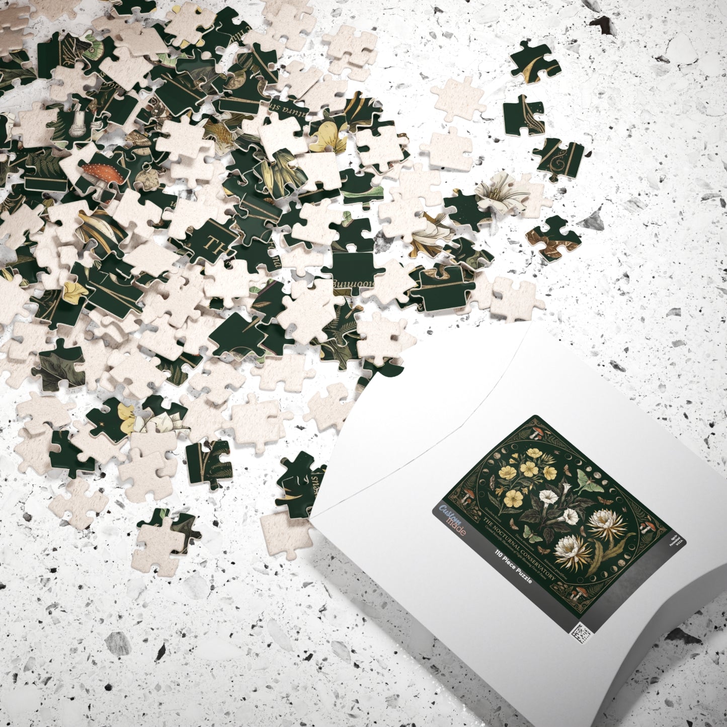 Nocturnal Conservatory Botanical Illustration Puzzle | Floral Moths 110, 252, 520 or 1014 pcs