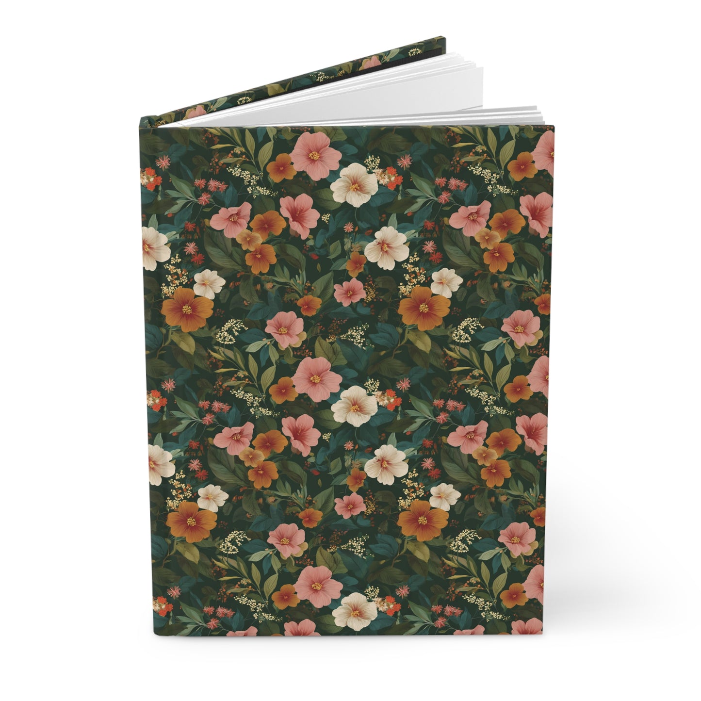 Vintage Floral Pattern Hardcover Journal | Botanical Flowers Notebook